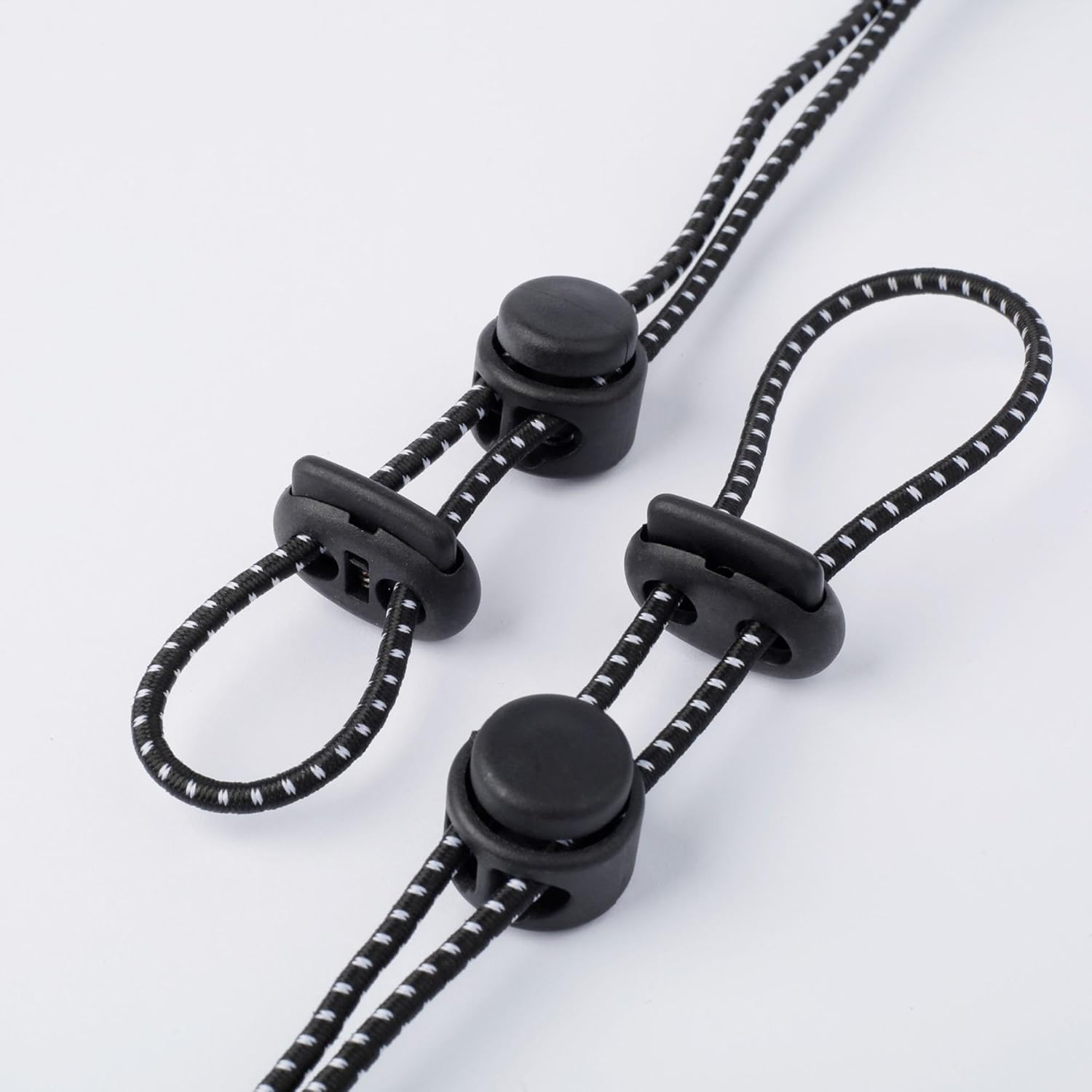 2 soportes ajustables negros para palos de senderismo, hebilla de fijación para bastón de caminar con cordón elástico, cordones de seguridad para