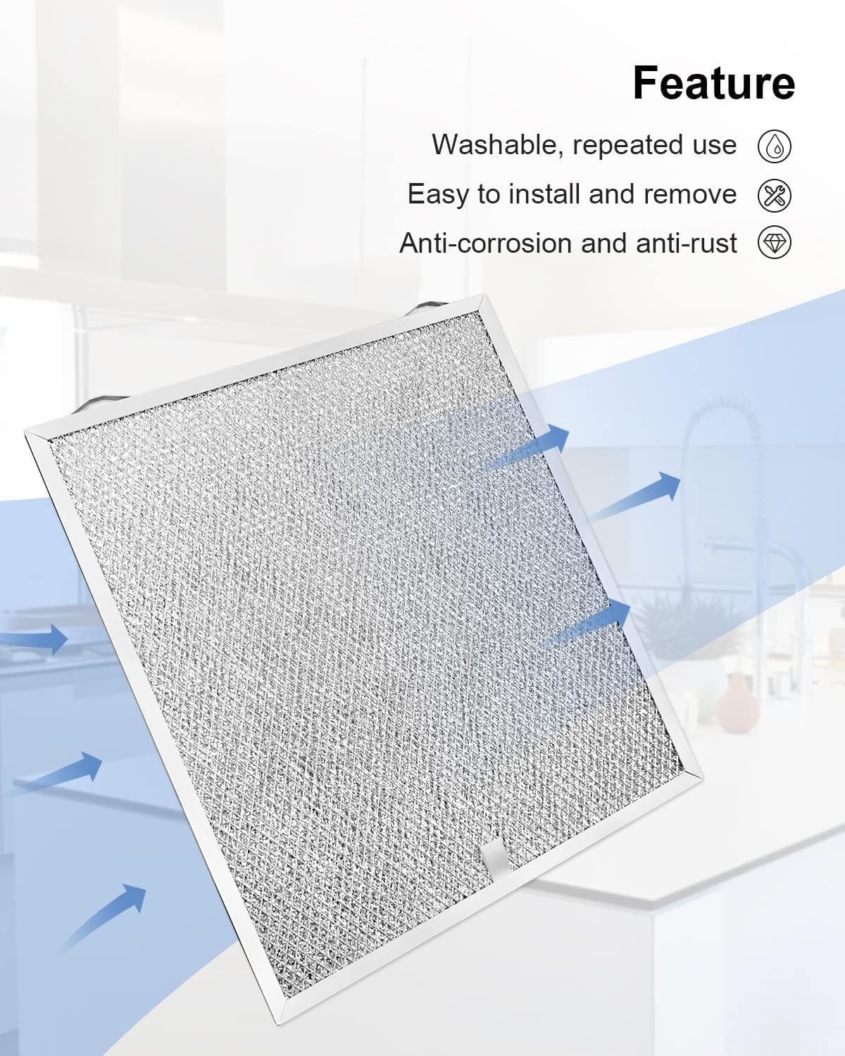 99010430-002 Filtro de campana extractora, para filtro de grasa de malla abierta de aluminio Broan Nutone tipo C1, repuesto S99010436 S99010430-002,