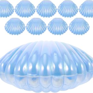 Gadpiparty Cajas de dulces de conchas marinas, 10 piezas de plástico para boda, caja de almacenamiento de conchas marinas, caja de joyería, cajas de Gadpiparty Cajas de dulces de conchas marinas, 10 piezas de plástico para boda, caja de almacenamiento de conchas marinas, caja de joyería, cajas de