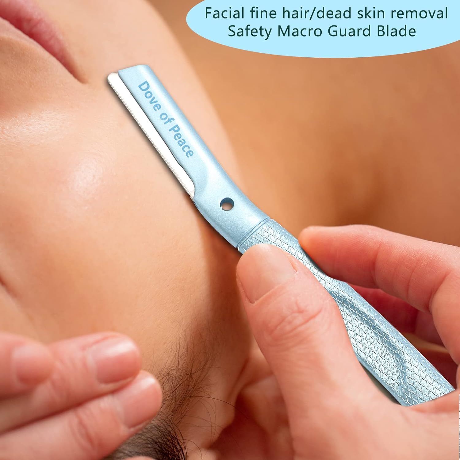Dove of peace Dermaplaning Herramienta de belleza, cuchillo de metal para cejas, herramienta de limpieza de pelo facial, afeitadoras y cuchillas