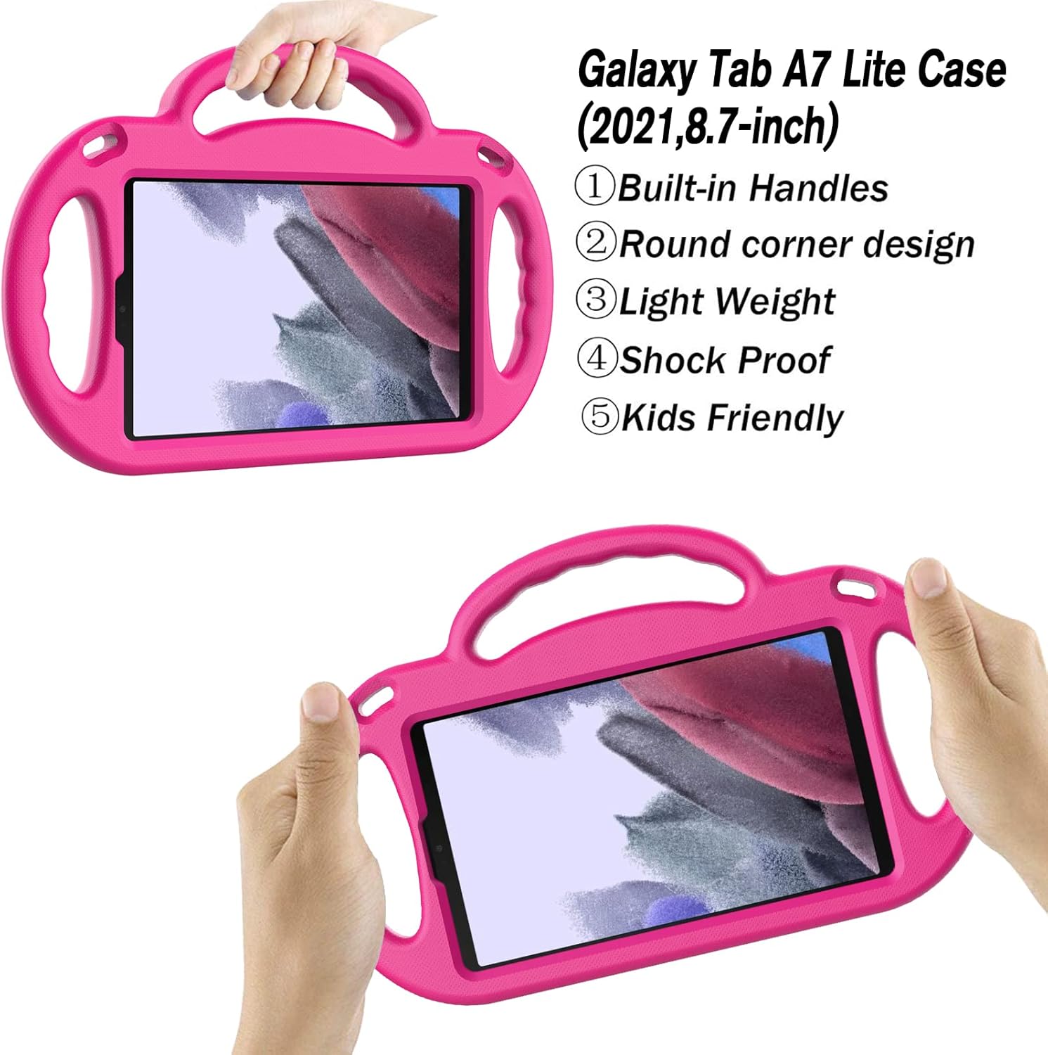 LTROP Funda para niños para Samsung Galaxy Tab A7 Lite de 8.7 pulgadas 2021 (SM-T220T225T227), Galaxy Tab A7 Lite funda para niños, con correa para