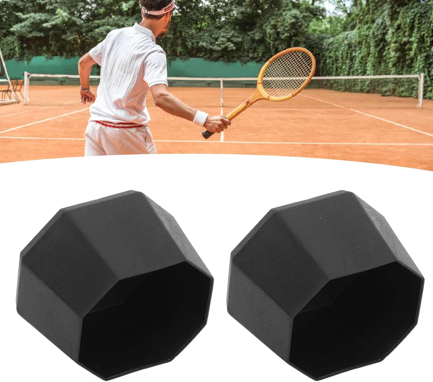 Tapa de extremo de mango de raqueta de tenis, peso ligero, 2 piezas, accesorios de raqueta, raqueta de tenis, cubierta de silicona para gimnasio