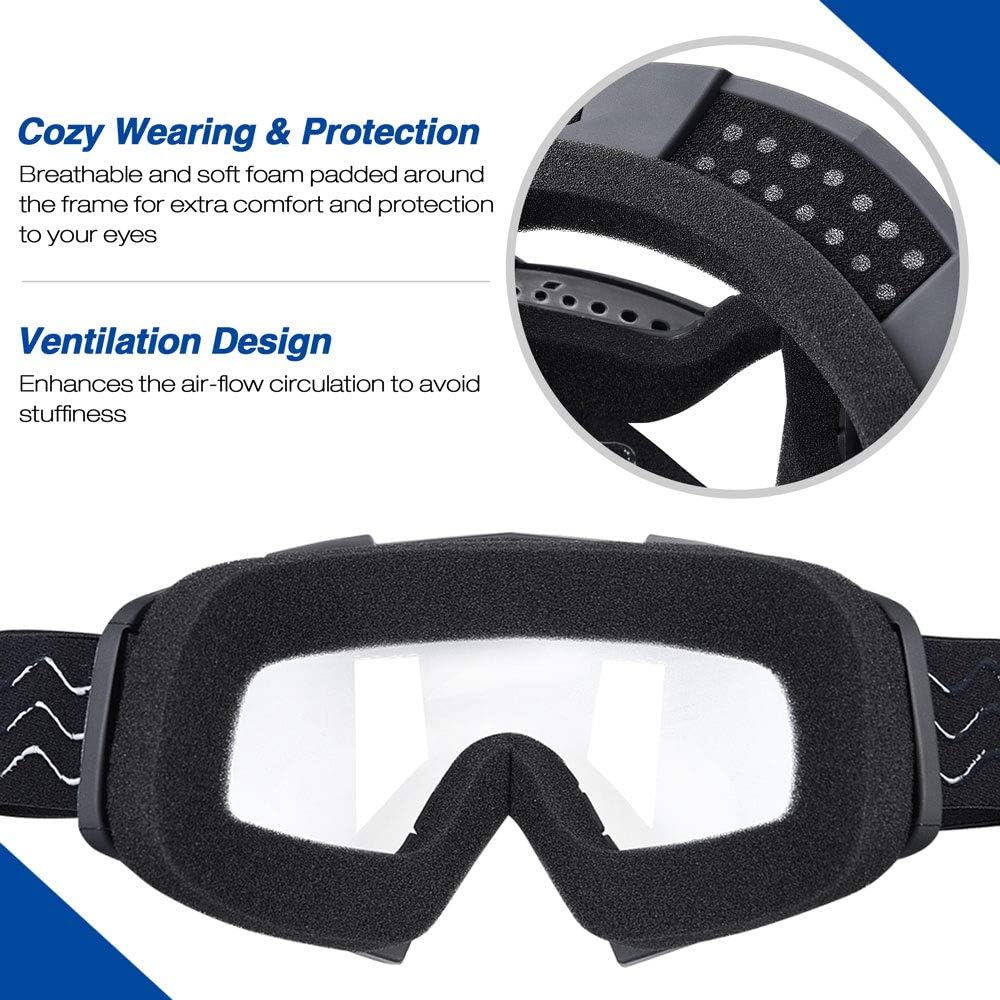AHR Gafas de motocross antirayos UV, resistentes a los arañazos, para ciclismo, equitación y escalada