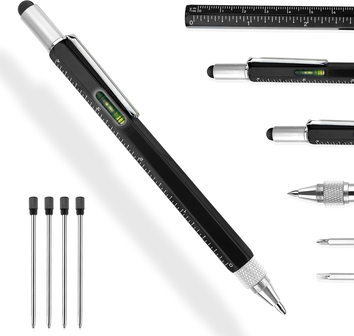 Regalos para hombres, juego de bolígrafos multiherramienta 6 en 1, bolígrafo de herramientas tecnológicas multiherramienta, bolígrafo de
