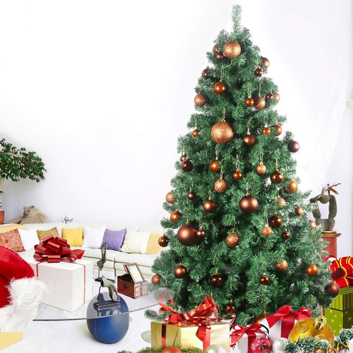 GameXcel – Esferas navideñas grandes y ornamentos colgantes para árbol de Navidad que no se rompen