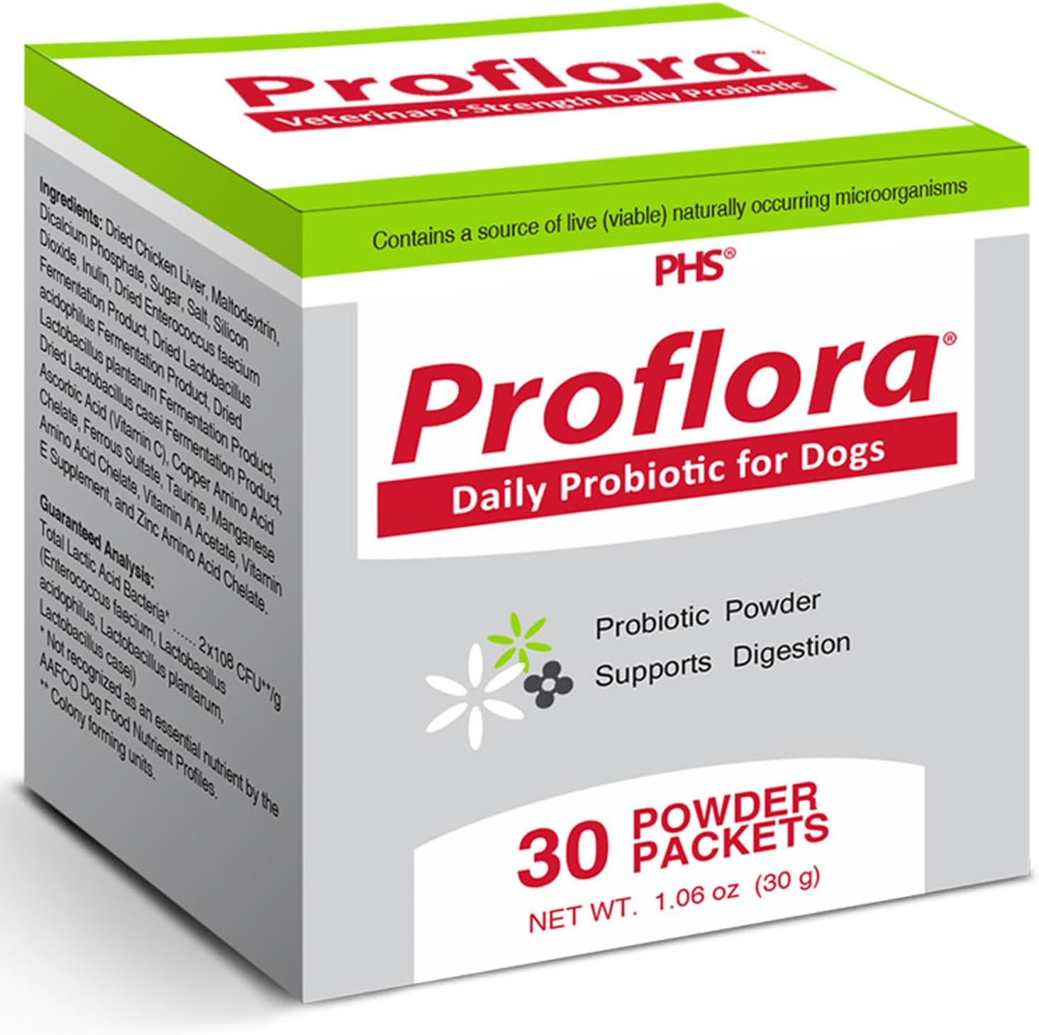 Probióticos Proflora para perros salud intestinal completa y apoyo inmunológico. Probióticos digestivos de múltiples cepas fáciles de usar.