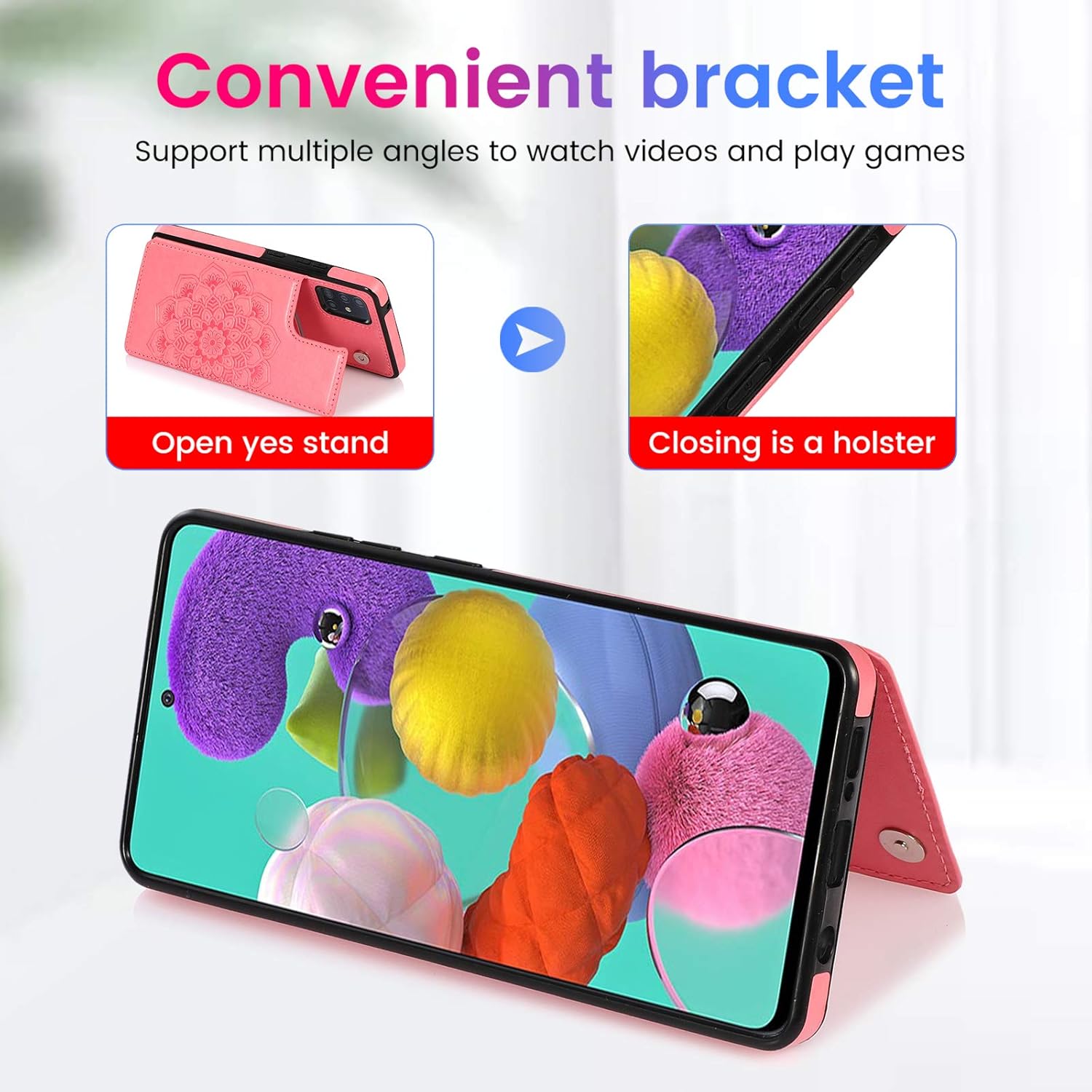ACXLIFE Funda para Galaxy A51 5G A51 5G Tarjeta de crédito Funda protectora con ranura para tarjeta y funda de cuero delgada para Samsung A51 5G