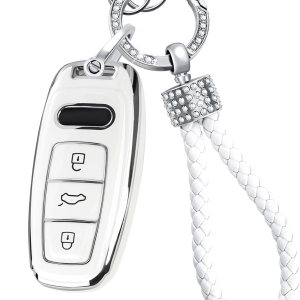 Funda para llavero Audi compatible con Audi A3 A6 A7 A8 E-Tron S3 S6 RS6 S7 RS7 Q7 SQ7 Q8 SQ8 SQ8 Smart Key Protector Funda para llavero Audi compatible con Audi A3 A6 A7 A8 E-Tron S3 S6 RS6 S7 RS7 Q7 SQ7 Q8 SQ8 SQ8 Smart Key Protector