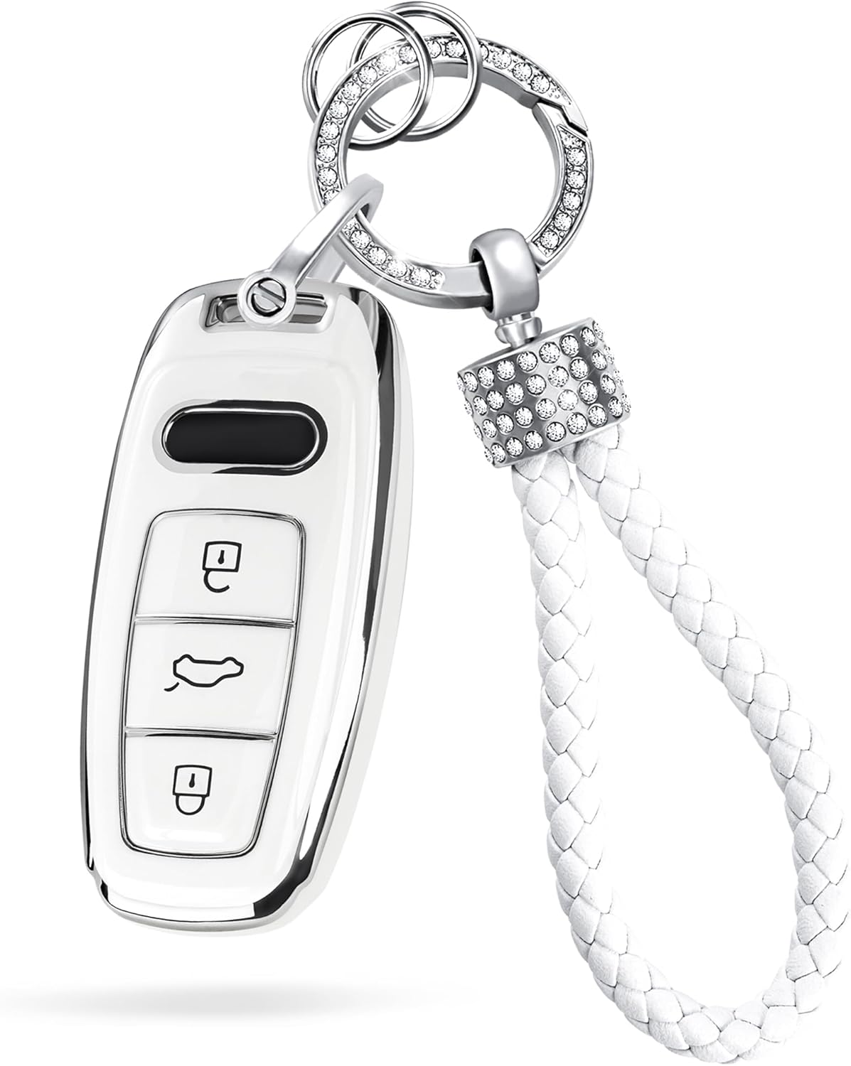 Funda para llavero Audi compatible con Audi A3 A6 A7 A8 E-Tron S3 S6 RS6 S7 RS7 Q7 SQ7 Q8 SQ8 SQ8 Smart Key Protector