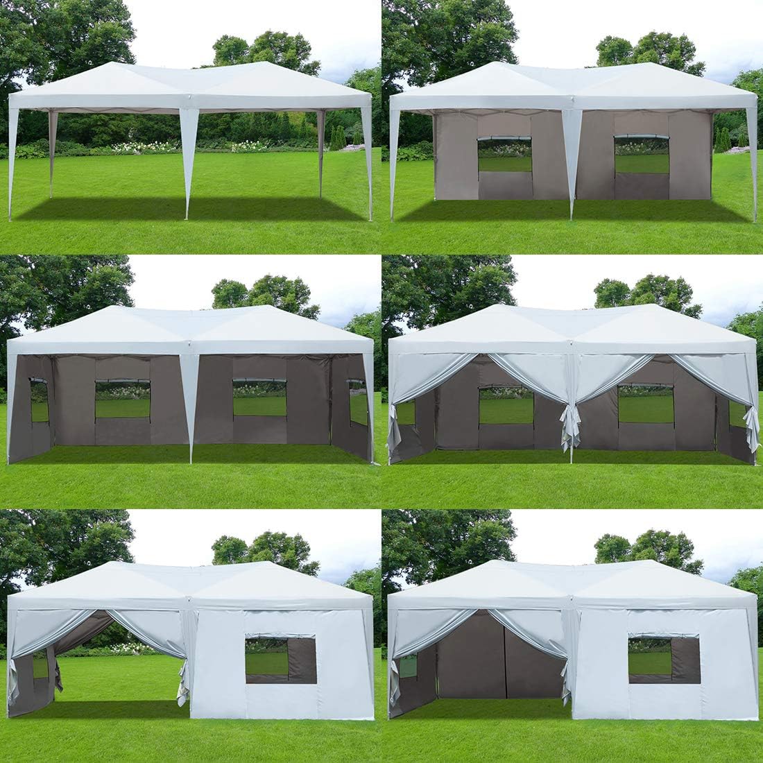 Quictent Toldo desplegable de privacidad de 10 x 20 pies con paredes laterales, tienda de campaña fácil de instalar para fiestas, toldo plegable