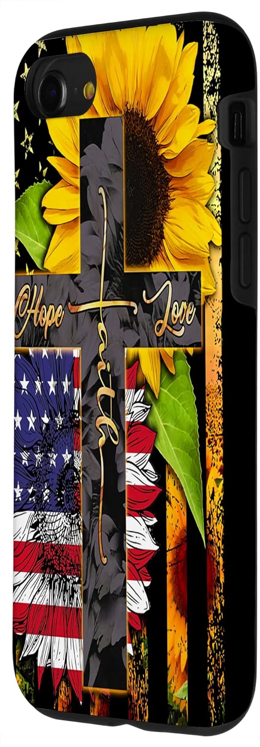 Funda para iPhone SE (2020)  7  8 Girasoles Fe Esperanza Amor Jesús Cruz Cristiano
