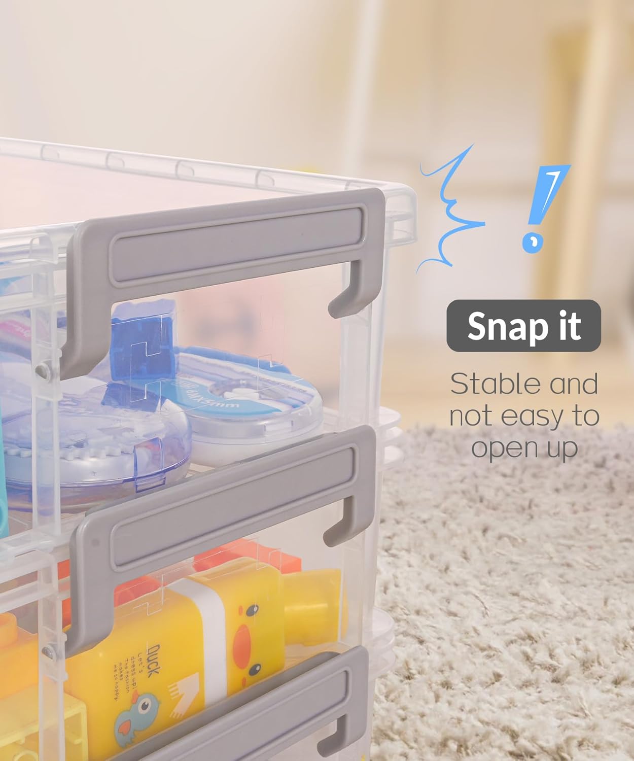 Sooez Paquete de 6 cajas de lápices extra grandes, estuche de plástico para lápices a granel, organizador de marcadores transparentes con tapa,
