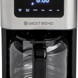 West Bend Cafetera de goteo que prepara caliente o helado, programable con selector de fuerza de preparación y apagado automático y 6 funciones con West Bend Cafetera de goteo que prepara caliente o helado, programable con selector de fuerza de preparación y apagado automático y 6 funciones con