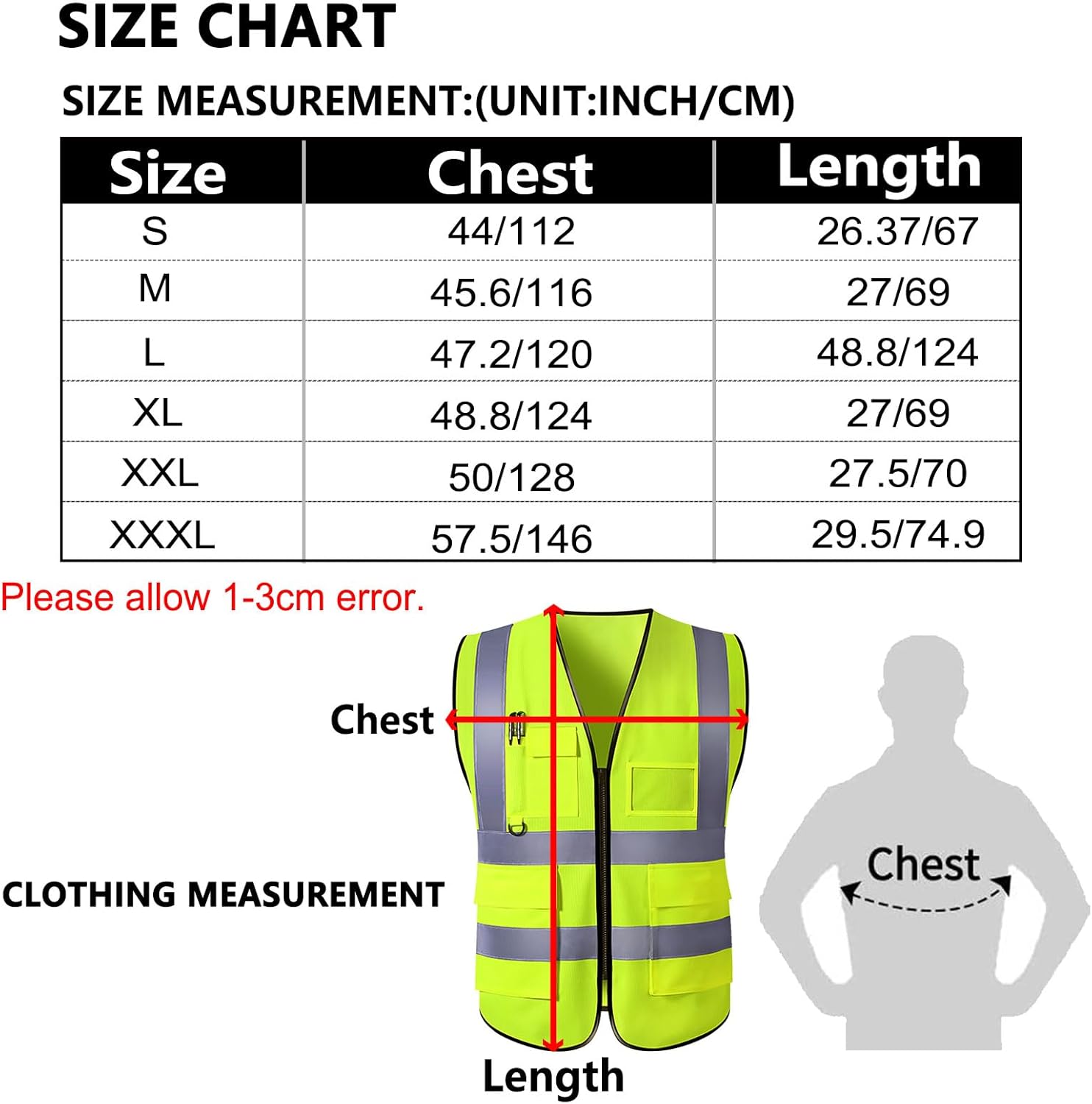 Chaleco de seguridad personalizado para hombres con bolsillos de logotipo, chalecos reflectantes de alta visibilidad, ropa de trabajo de seguridad