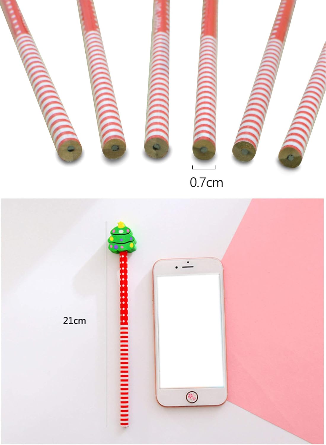 Yansanido Paquete de 40 lápices de Navidad para niños con borrador, lápices de madera a granel de 8.2 pulgadas, patrón de Navidad para regalo (40