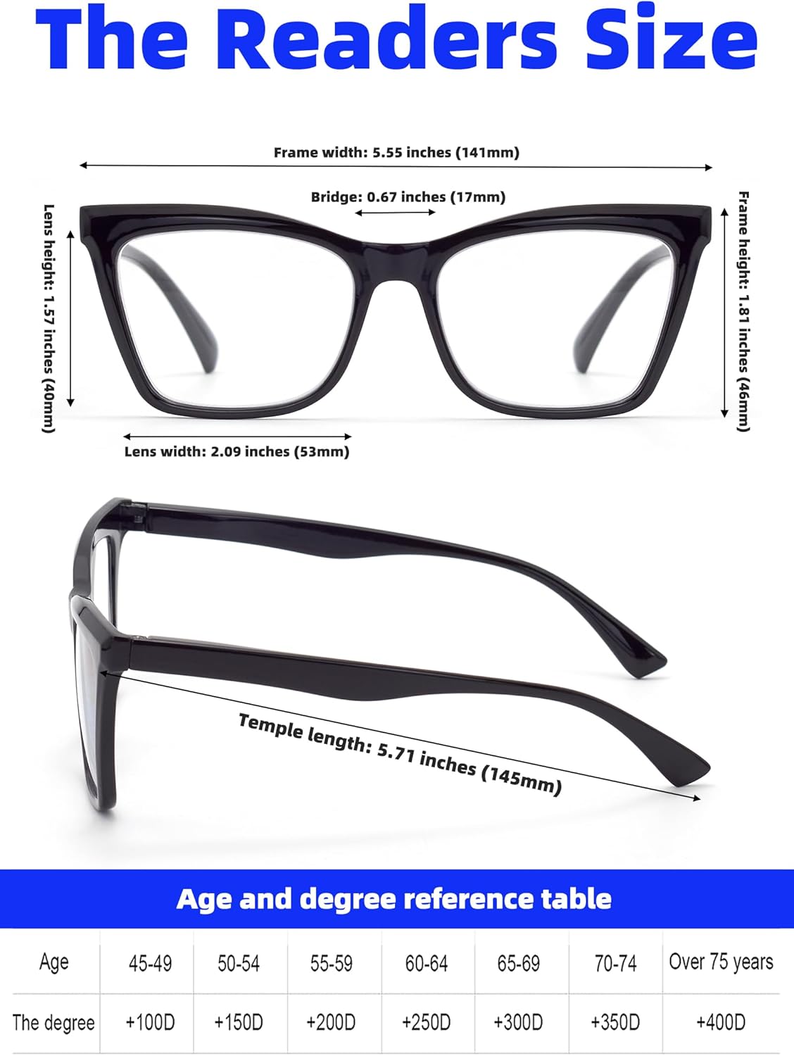 Paquete de 3 lentes de lectura con bloqueo de luz azul para mujer, estilo Oprah, lentes de lectura de bisagra de resorte de gran tamaño