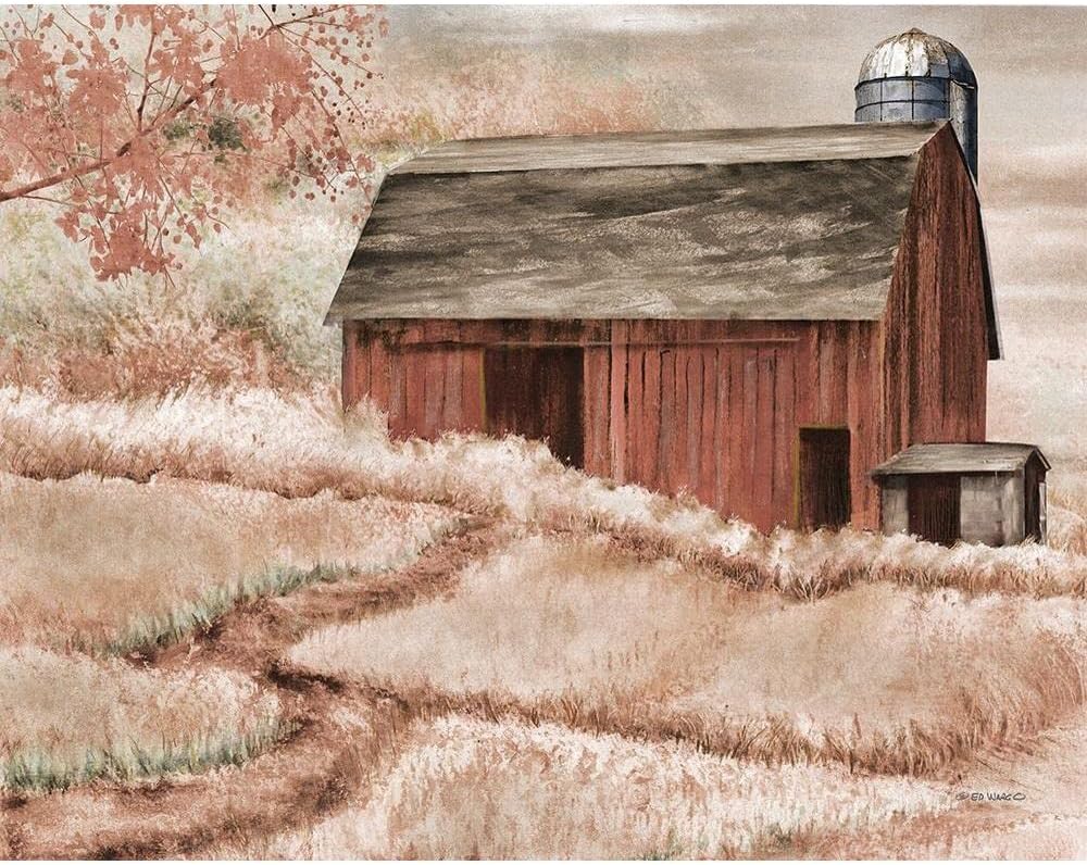 ArtDirect Country Barn II 18×15 Gallery Wrapped Canvas Museum Art by Wargo, Ed
