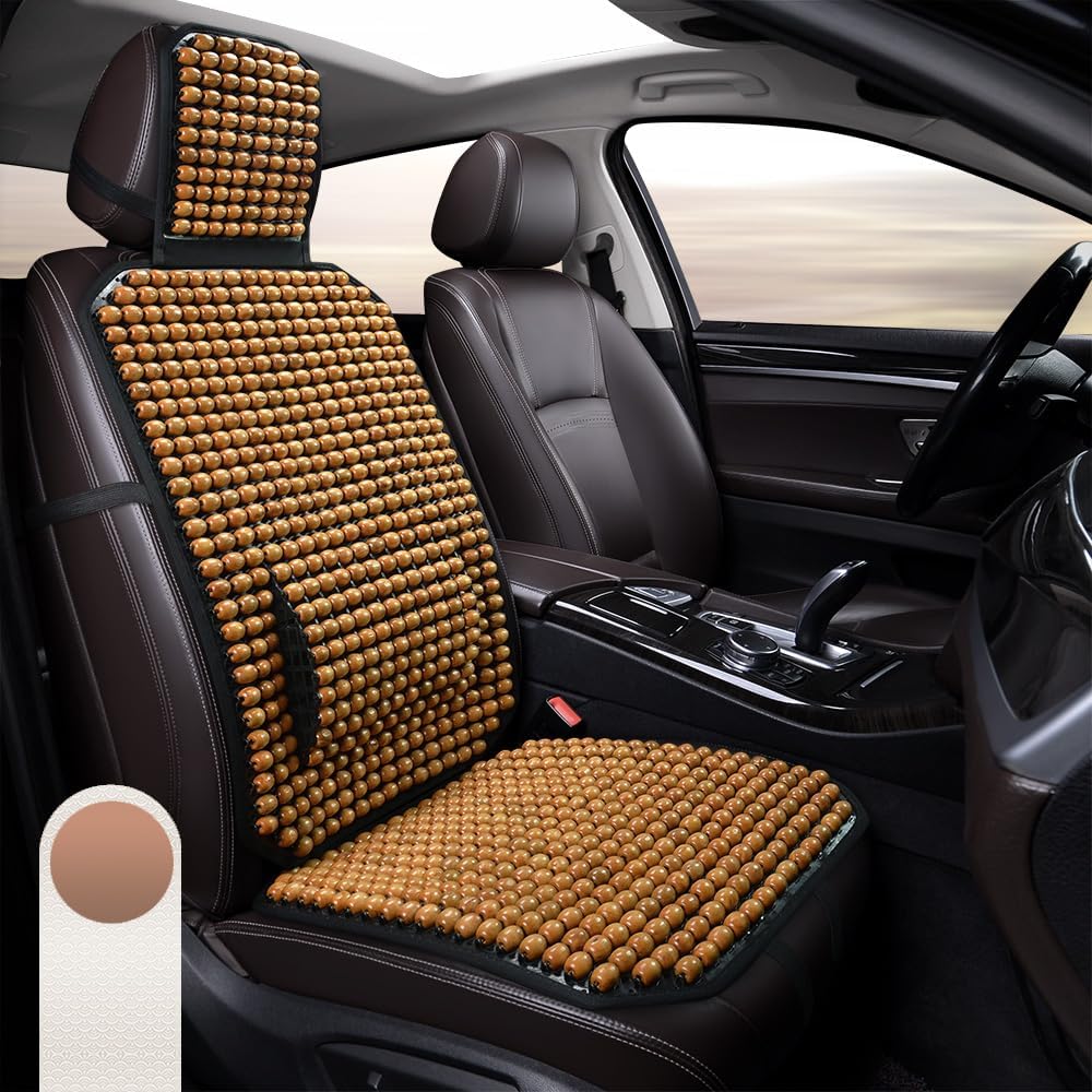 Fundas de asiento con cuentas, cojín de asiento de cuentas de madera de diseño ergonómico, almohadillas transpirables y refrescantes para