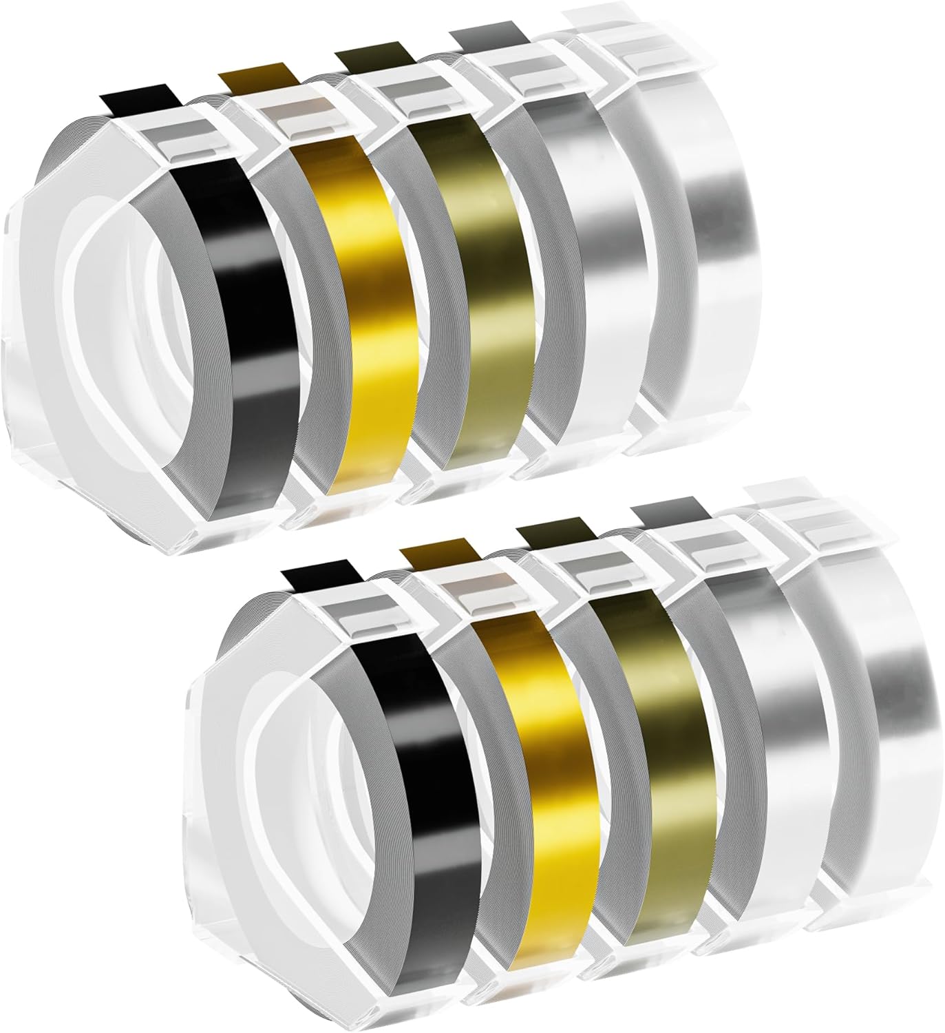 101-112 – 10 paquetes de cintas de etiquetas compatibles Como DYMO Label Maker DM1540, DM1610, DM1880, etc. Tamaño de cinta de 0.354 in con UNA