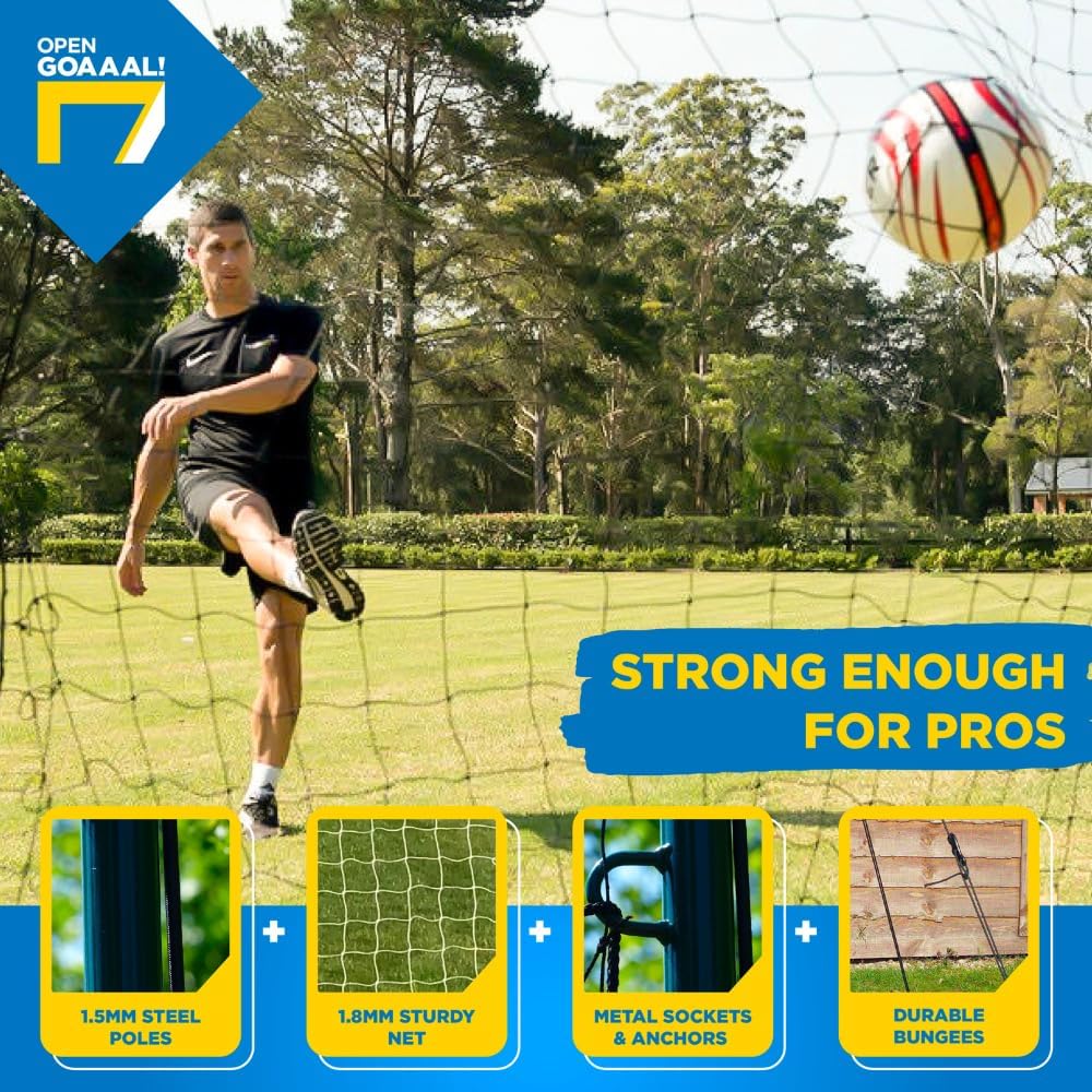 Open Goaaal Soccer Goal Net & Soccer Backstop Net with Rebounder – Soccer Nets for Backyard All in One & Practice Targets (2 Pack)