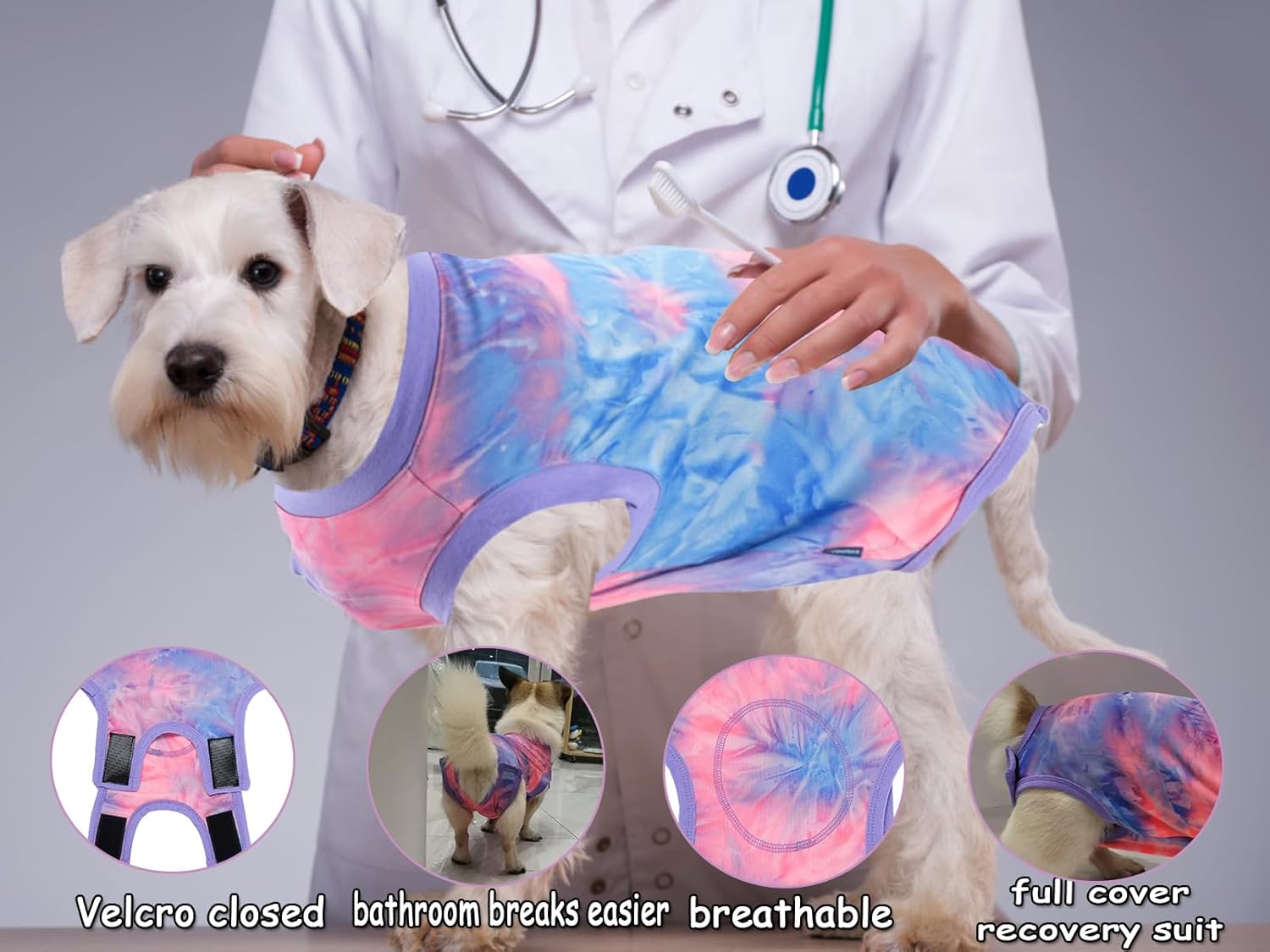 Traje de recuperación quirúrgica para perro, después de esterilización, heridas abdominales postquirúrgicas, traje para perros, hembra, macho,