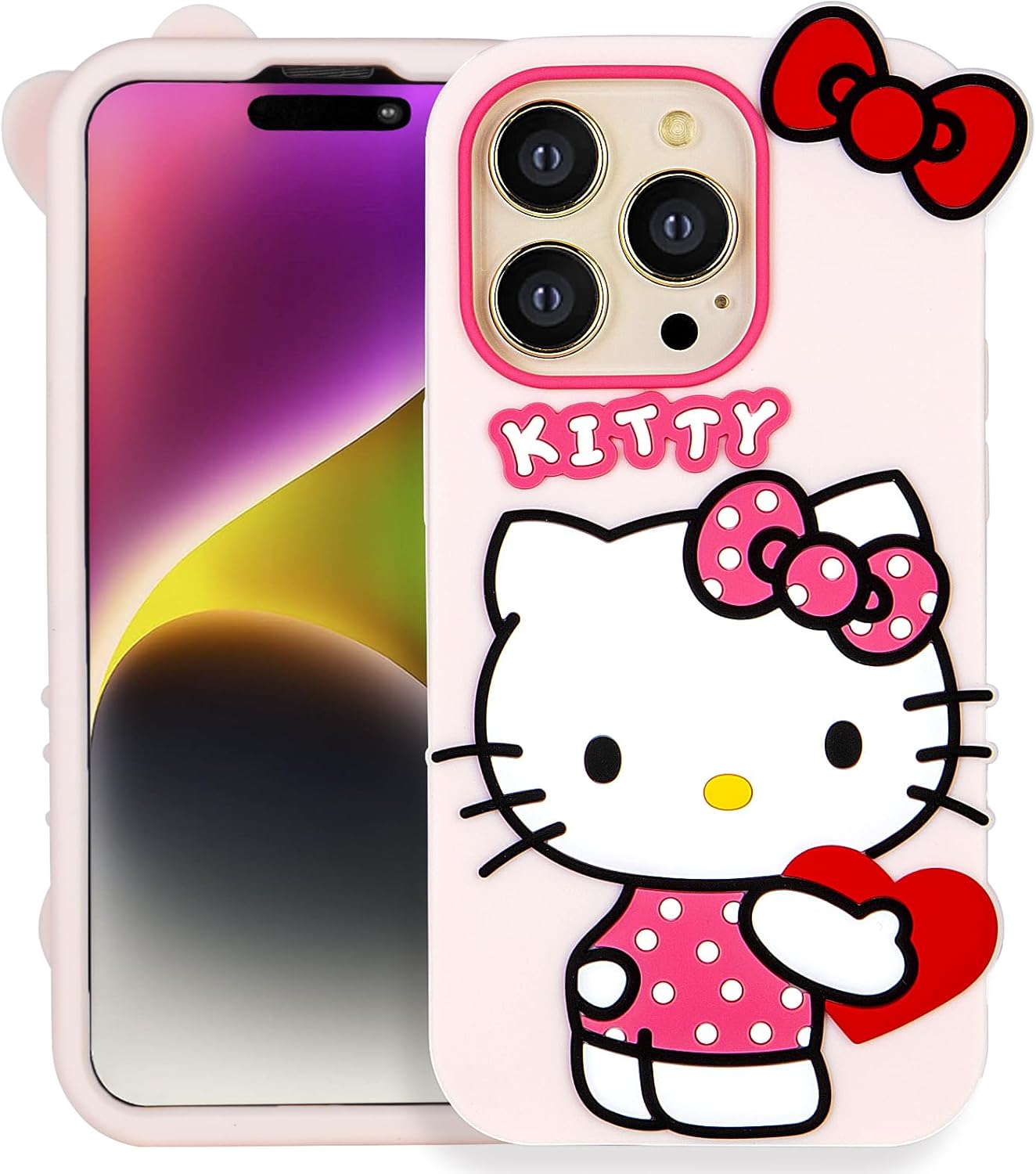 Funda compatible con iPhone 15 Pro Max, funda de silicona suave con personajes 3D de caricaturas para niños, niñas y mujeres