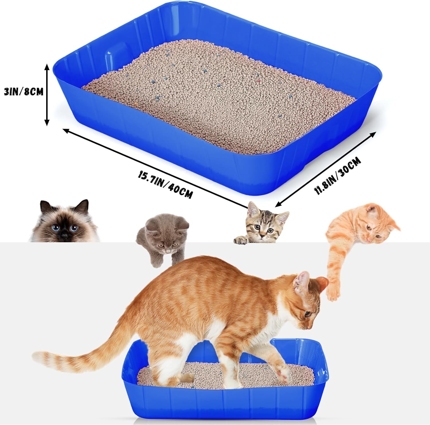 25 cajas de arena desechables para gatos, bandeja de arena de plástico para gatos, bandeja de arena para gatitos, conejos, cobayas, hámster,