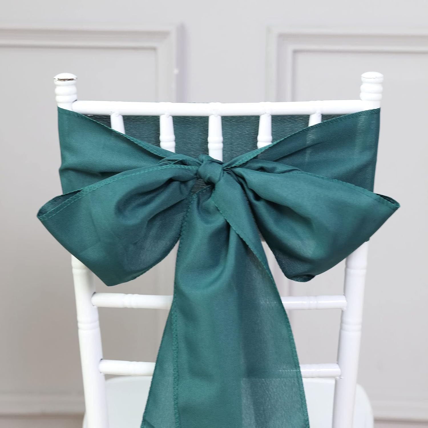 Efavormart – 5 cintas para sillas de poliéster, color verde azulado, pavo real, lazos para decoración de eventos de boda, decoración de silla, arco