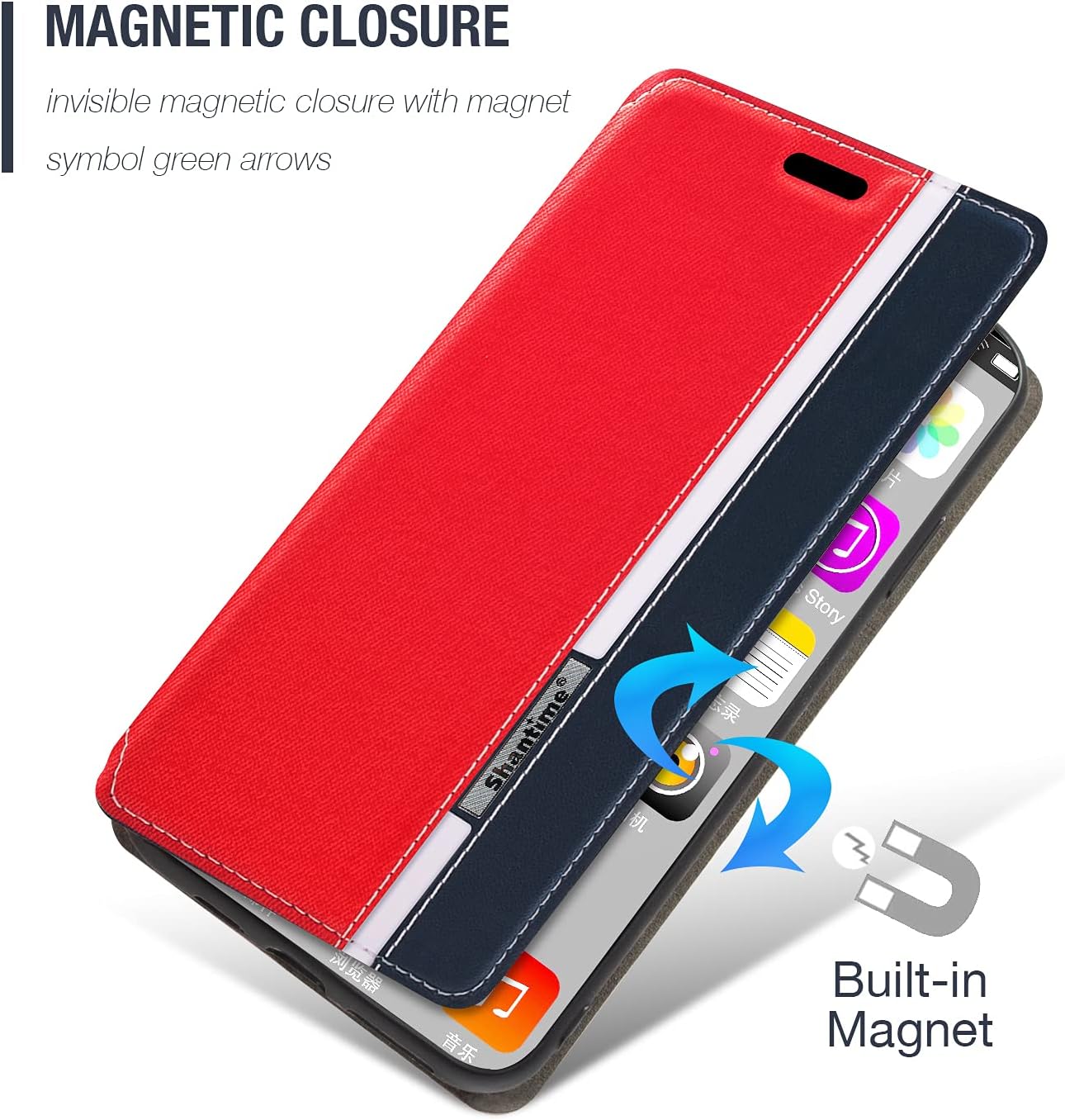 Funda para Tecno Camon 19 Pro 5G, funda de cuero con cierre magnético multicolor a la moda con tarjetero para Tecno Camon 19 (6.8 pulgadas), color