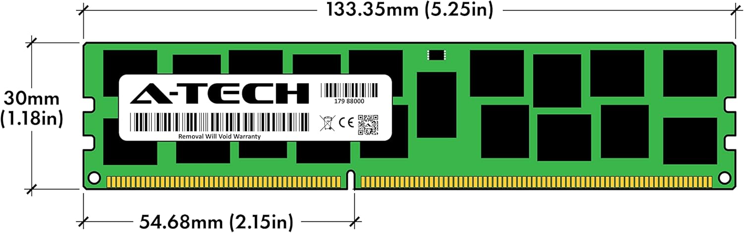 A-Tech Reemplazo de 8 GB de RAM para Elpida EBJ82RF8EDWA-AE-F  DDR3 1066MHz PC3-8500 RDIMM 4Rx8 1.35V ECC registrado 240 pines módulo de memoria de
