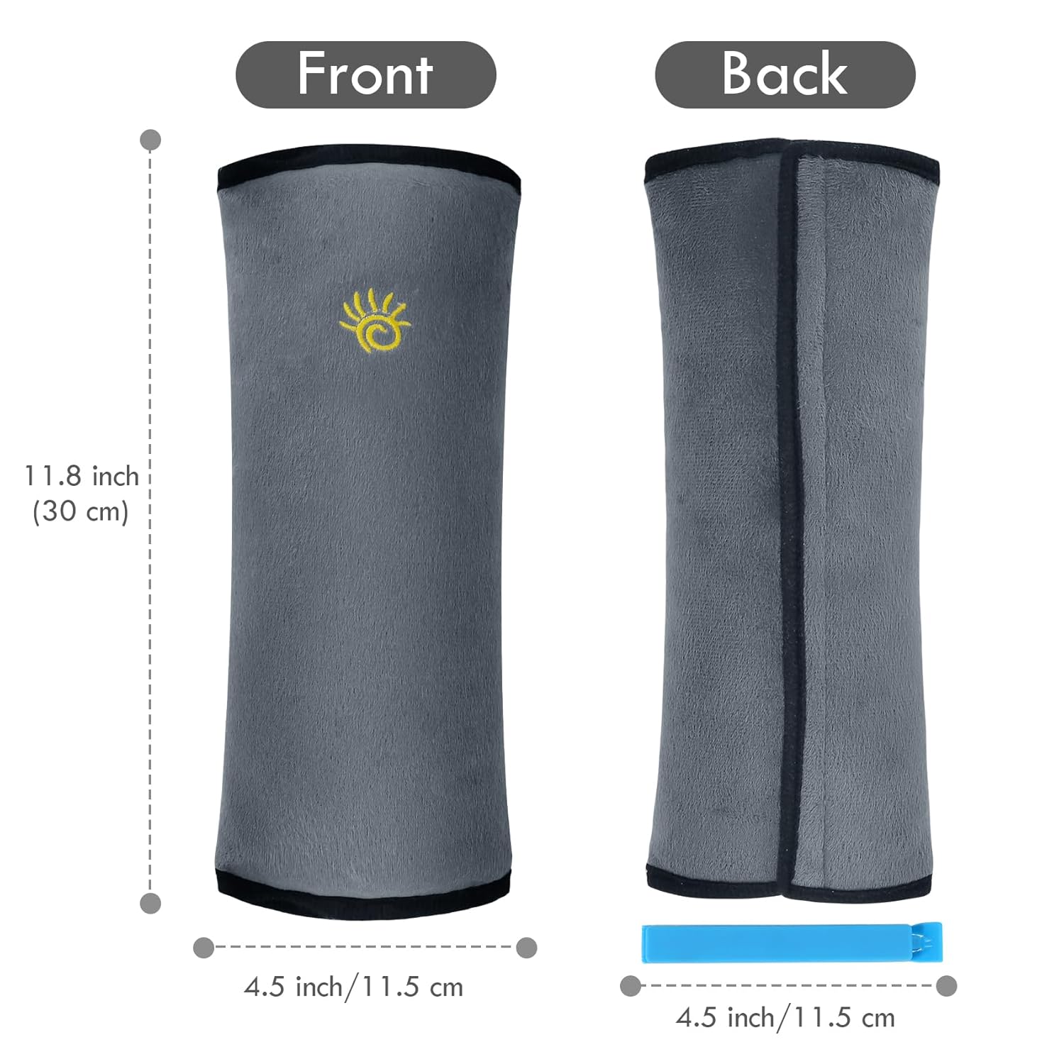 SSAWcasa Almohada para cinturón de seguridad para niños, paquete de 2 fundas de cojín para cinturón de seguridad de automóvil para niños pequeños,