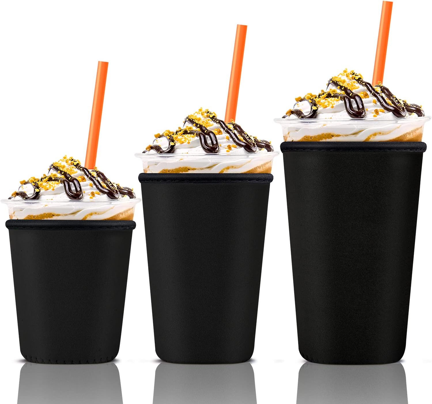 Funda de taza de café helado para tazas de gran tamaño, de neopreno, reutilizable, soporte para tazas de café helado para bebidas frías y calientes,