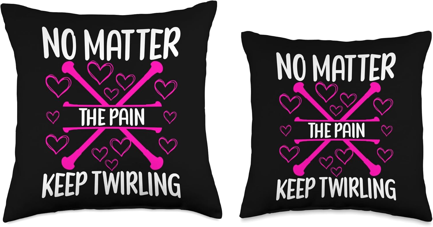 Baton Twirling Apparel Baton Twirler Majorette Twirling Outfit Majorette Baton Twirler Gifts Throw Pillow, 18×18, Multicolor