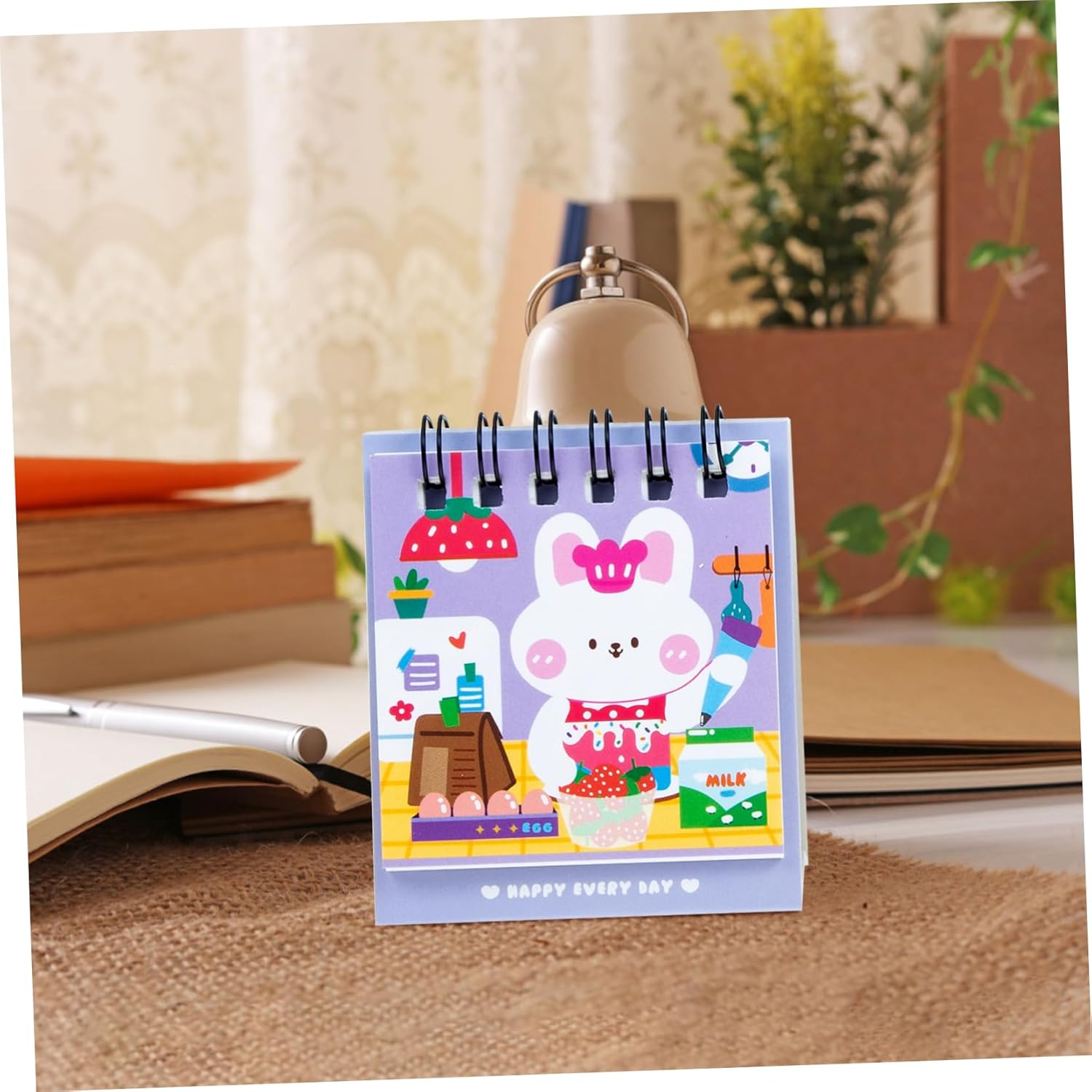 MAGICLULU 12 piezas 2023 mini calendario de escritorio con temática de conejito para fiesta, accesorio de habitación, calendario de escritorio 2023,