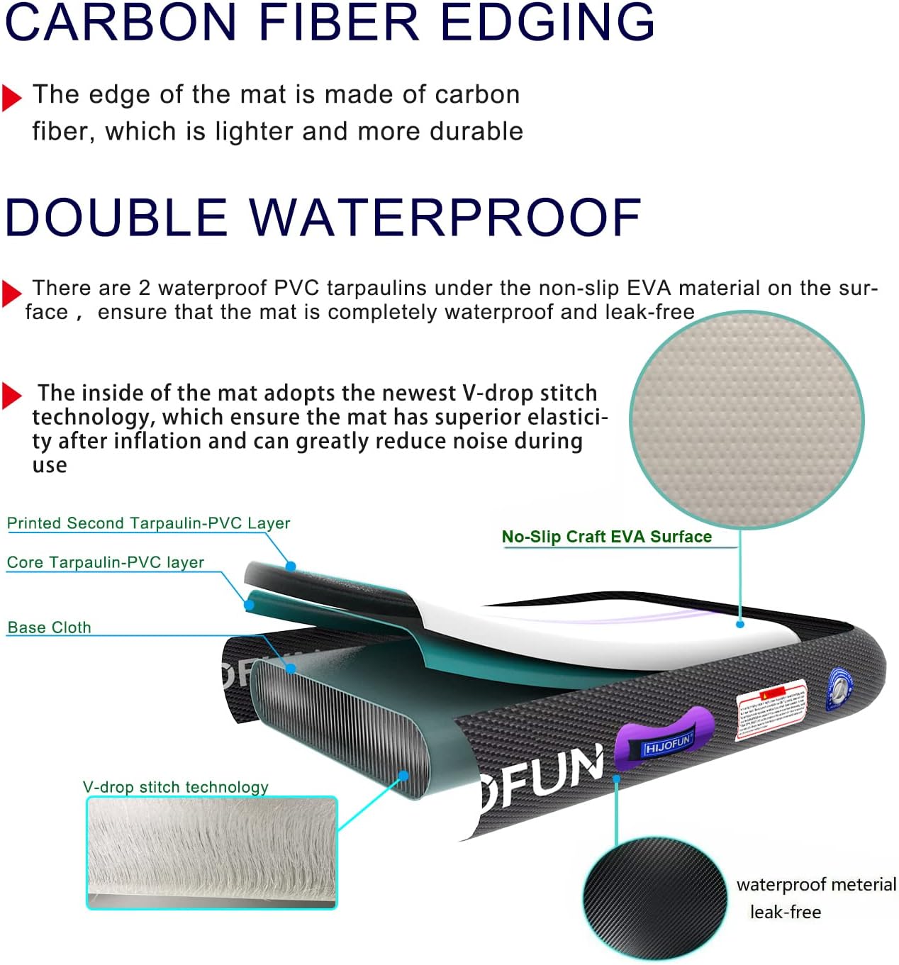 Hijofun – Alfombrilla hinchable de aire para gimnasia de 3, 4, 5 y 6 metros, con grosor de 10 a 20 cm, viene con bomba de aire eléctrica. Ideal para