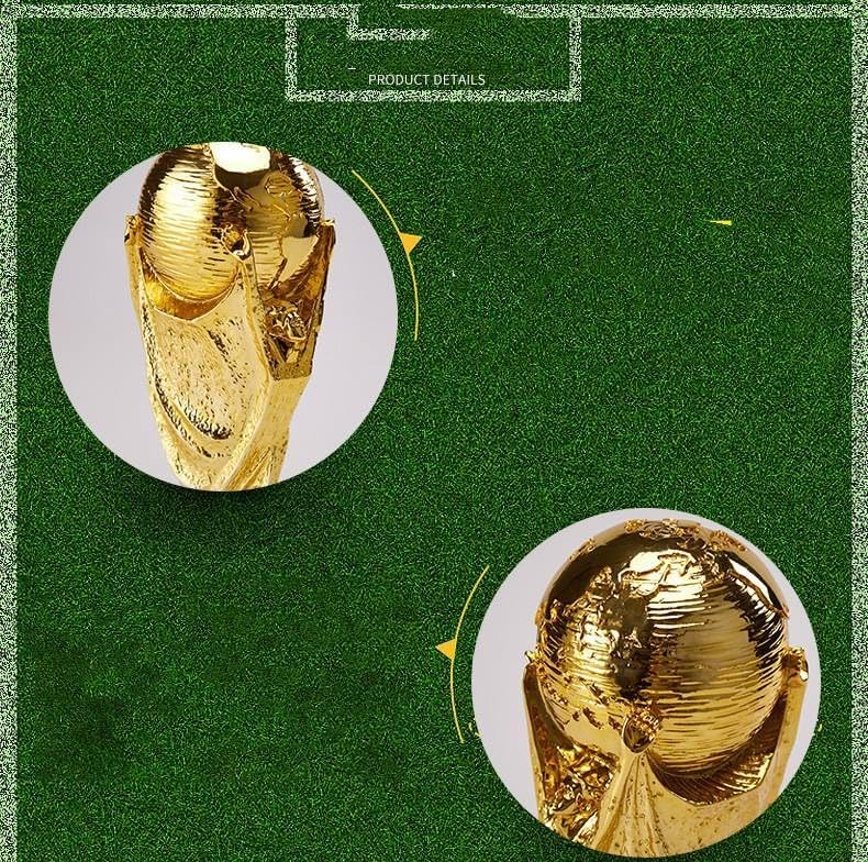 LNGODEHO Trofeo de réplica de la Copa Mundial 2022, premio conmemorativo para fanáticos de los deportes de fútbol de resina, recuerdos de campeones