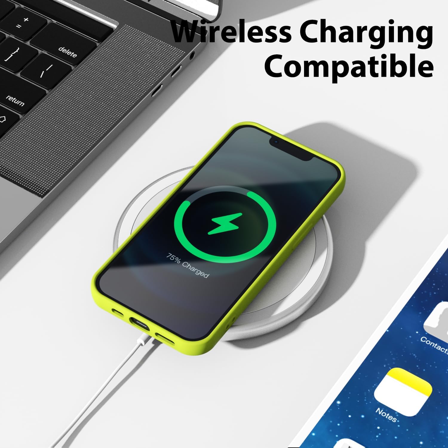 oakxco Funda protectora para iPhone 13 Mini de silicona líquida, color sólido brillante fluorescente, bonita funda protectora delgada y delgada de