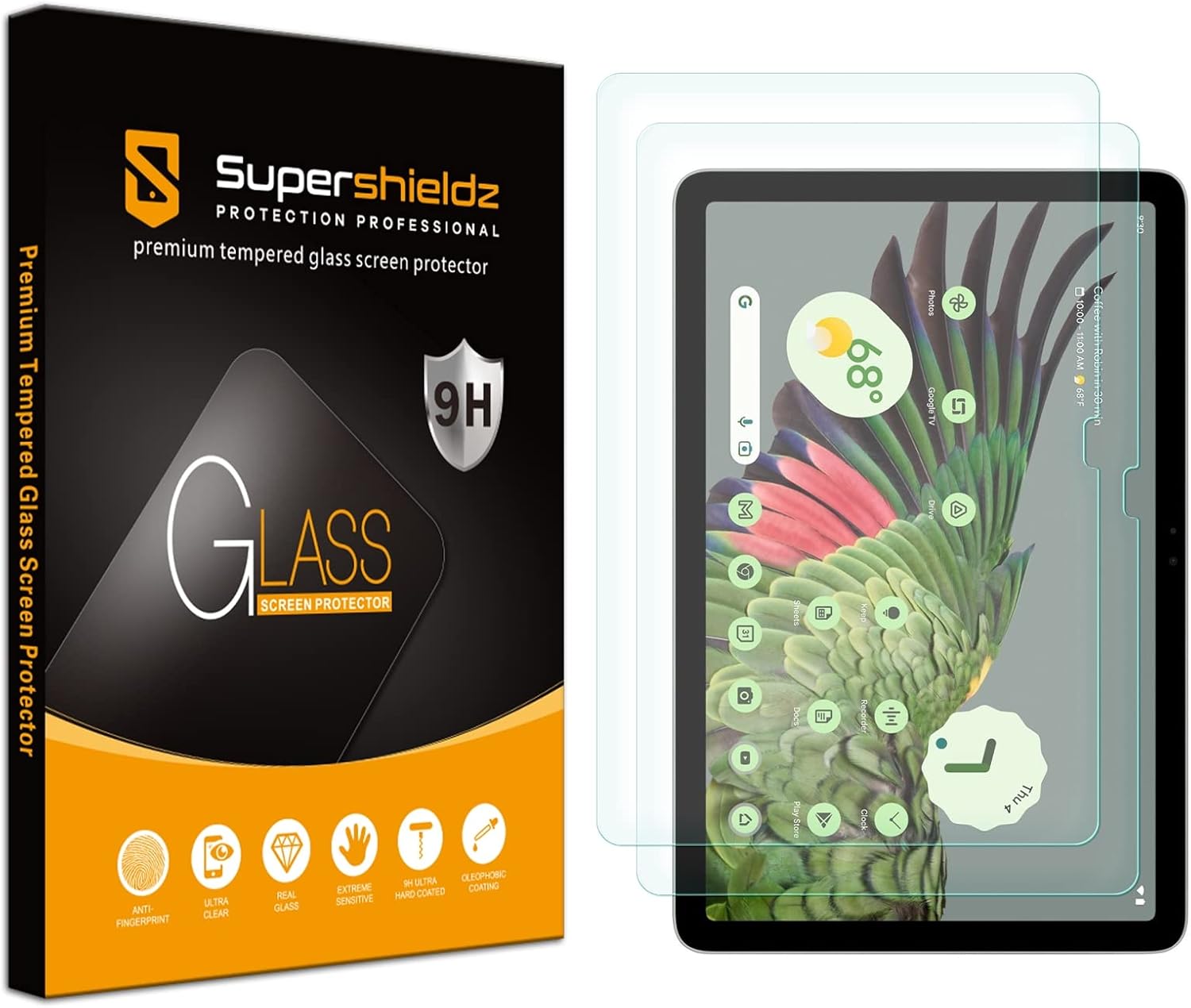 Supershieldz Protector de pantalla diseñado para Google Pixel Tablet (11 pulgadas), (vidrio templado), antiarañazos, sin burbujas