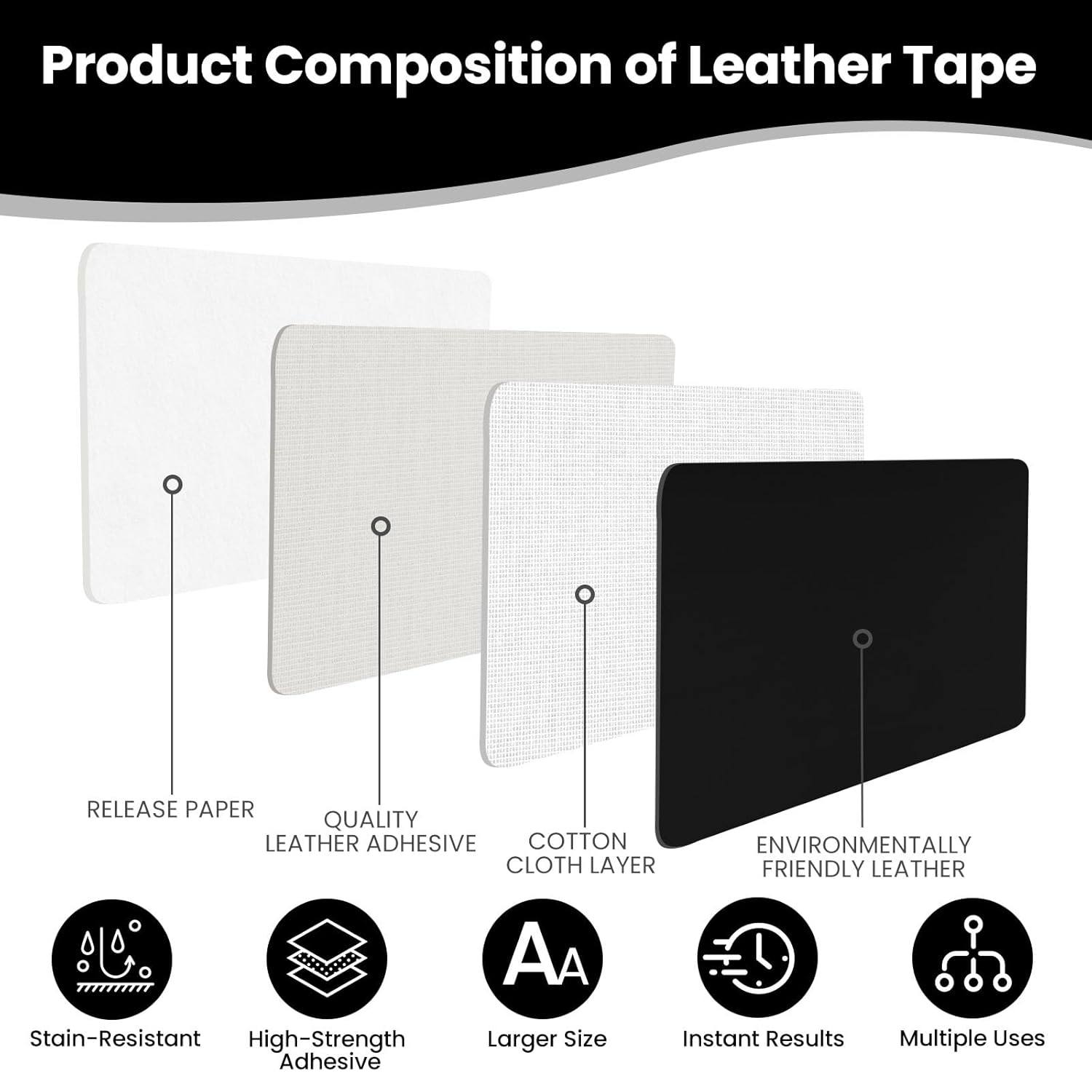 Parche de reparación de cuero autoadhesivo, parches extra grandes de 17 x 79 pulgadas para muebles, cinta de cuero para reparación de asientos de