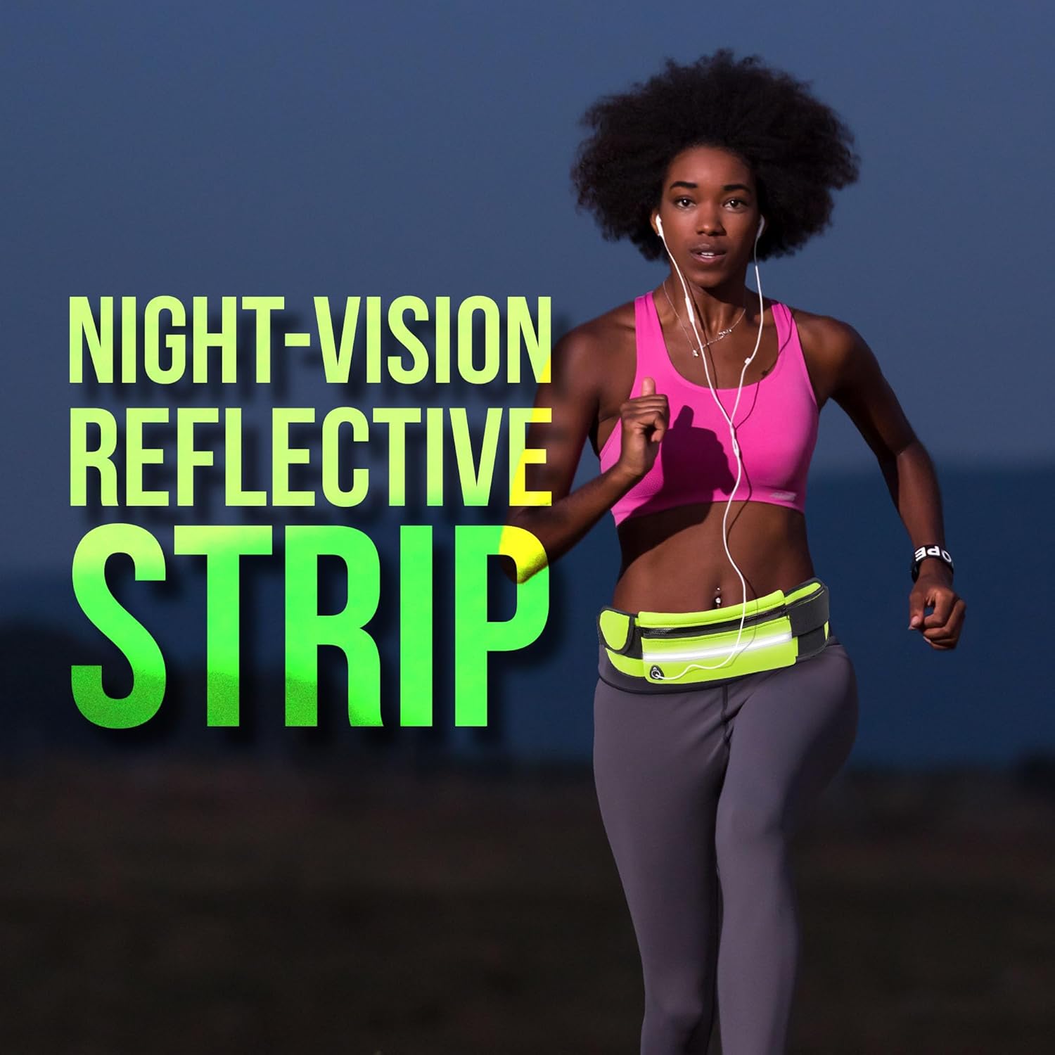 Riñonera para correr para mujer, delgada, deportiva, con soporte para teléfono, ideal para corredores, cinturón cómodo y elegante para correr para