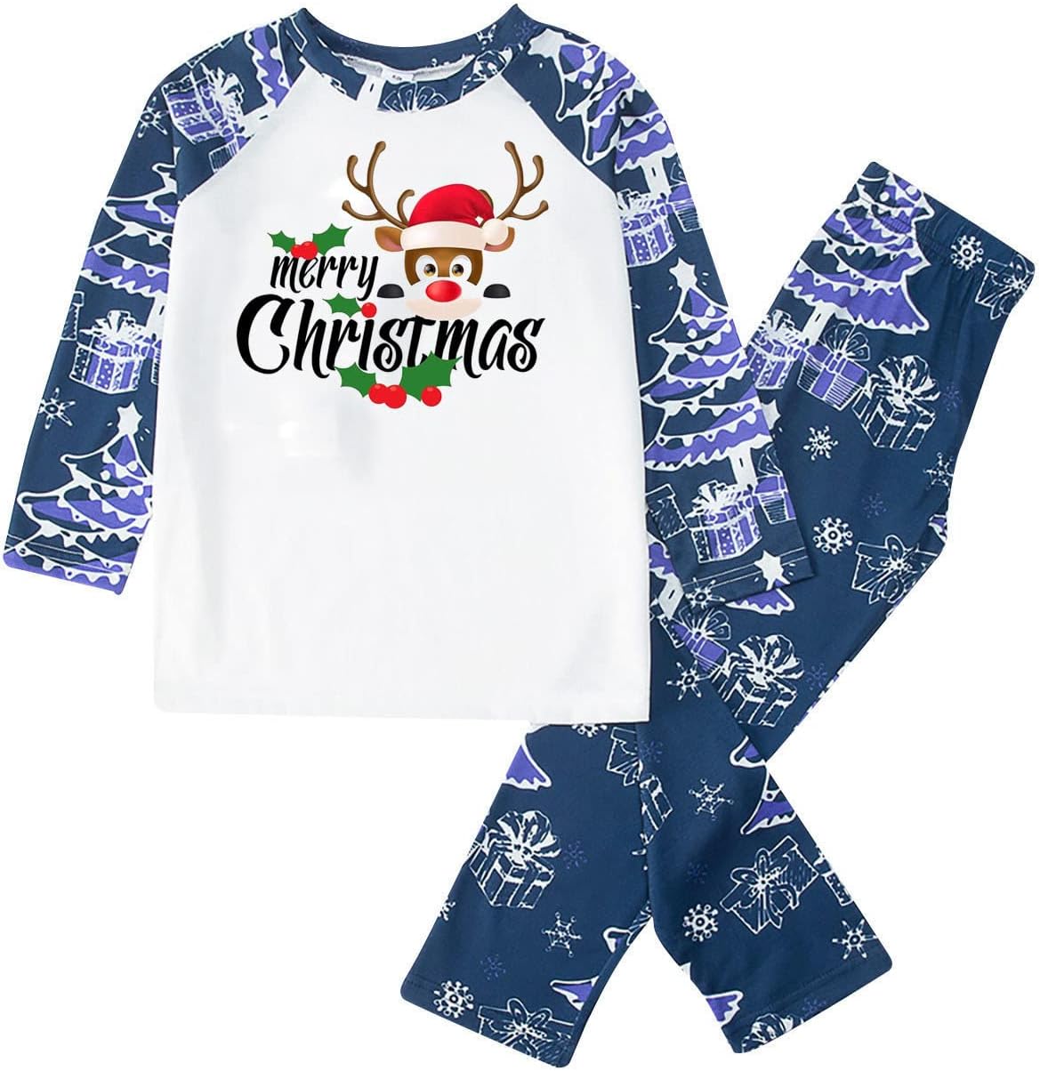 JEGULV Pijamas familiares de Navidad a juego, pijamas de Navidad para la familia, conjuntos de Navidad a juego para toda la familia