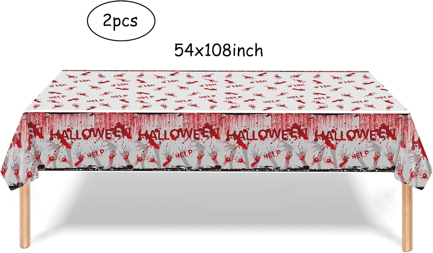 Suministros para fiesta de Halloween  74 piezas de vajilla espeluznante y sangrienta, platos desechables de papel, servilletas, mantel de plástico