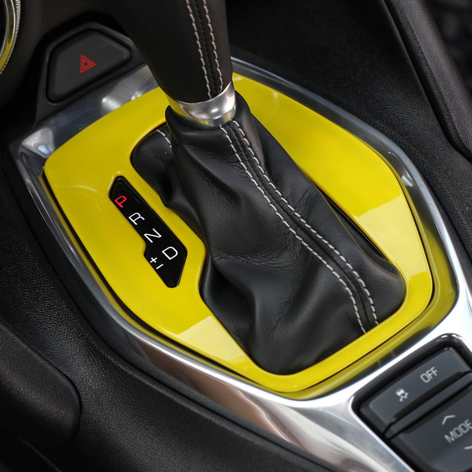 RT-TCZ Cubierta amarilla para panel de cambio de marchas Chevy Camaro 2017-2023, accesorios interiores amarillos