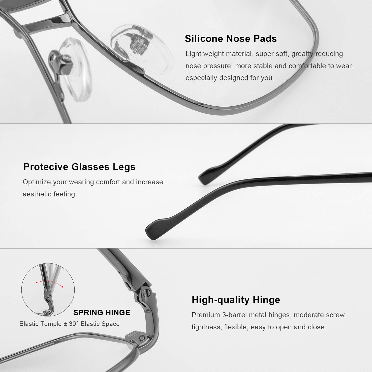 Lentes de lectura para hombre, cuadrados, de doble puente, bloqueo de luz azul, lectores de computadora