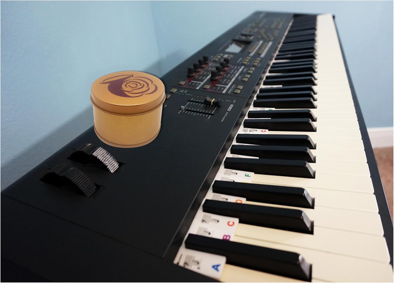 Plum Rose – Etiquetas extraíbles para notas de teclado de piano – Silicona – Alternativa a las calcomanías de teclado de piano – Etiquetas de teclas