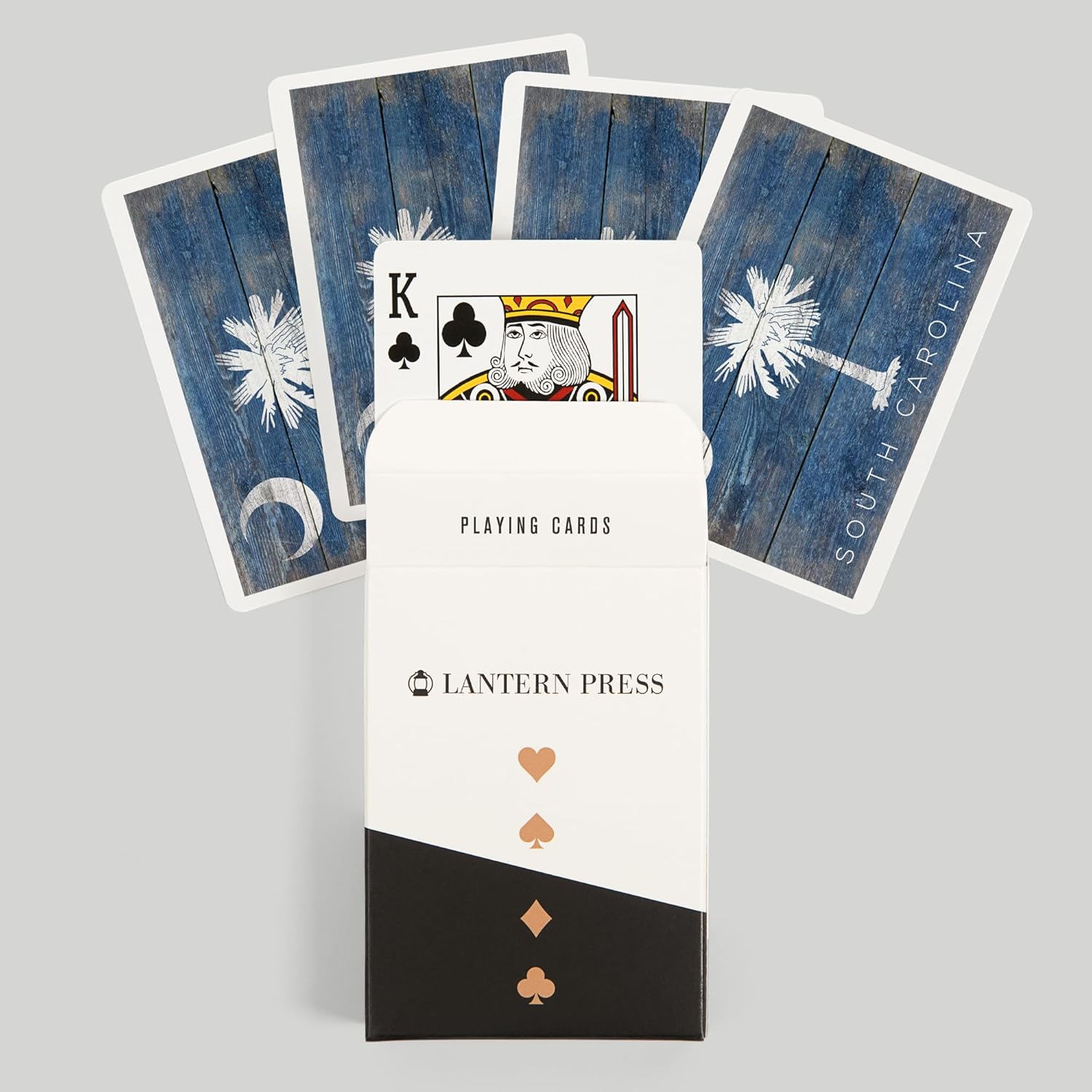 Lantern Press Carolina del Sur, bandera rústica del estado (52 cartas de juego, baraja de cartas de tamaño póquer con comodines)