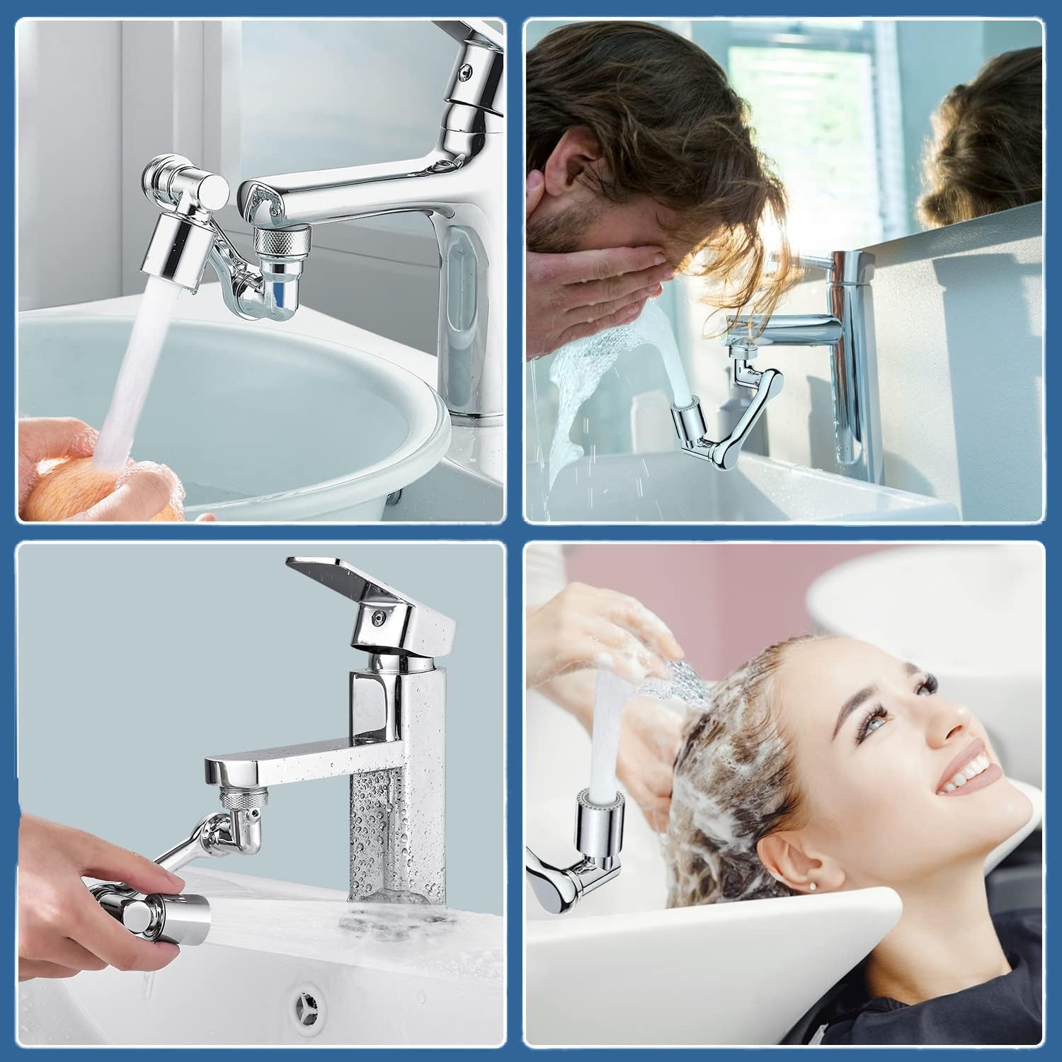 Swiel – Extensor de grifo de 1080, aireador universal de grifo, fregadero de cocina y baño, accesorio giratorio de 360, 2 modos de salpicaduras para