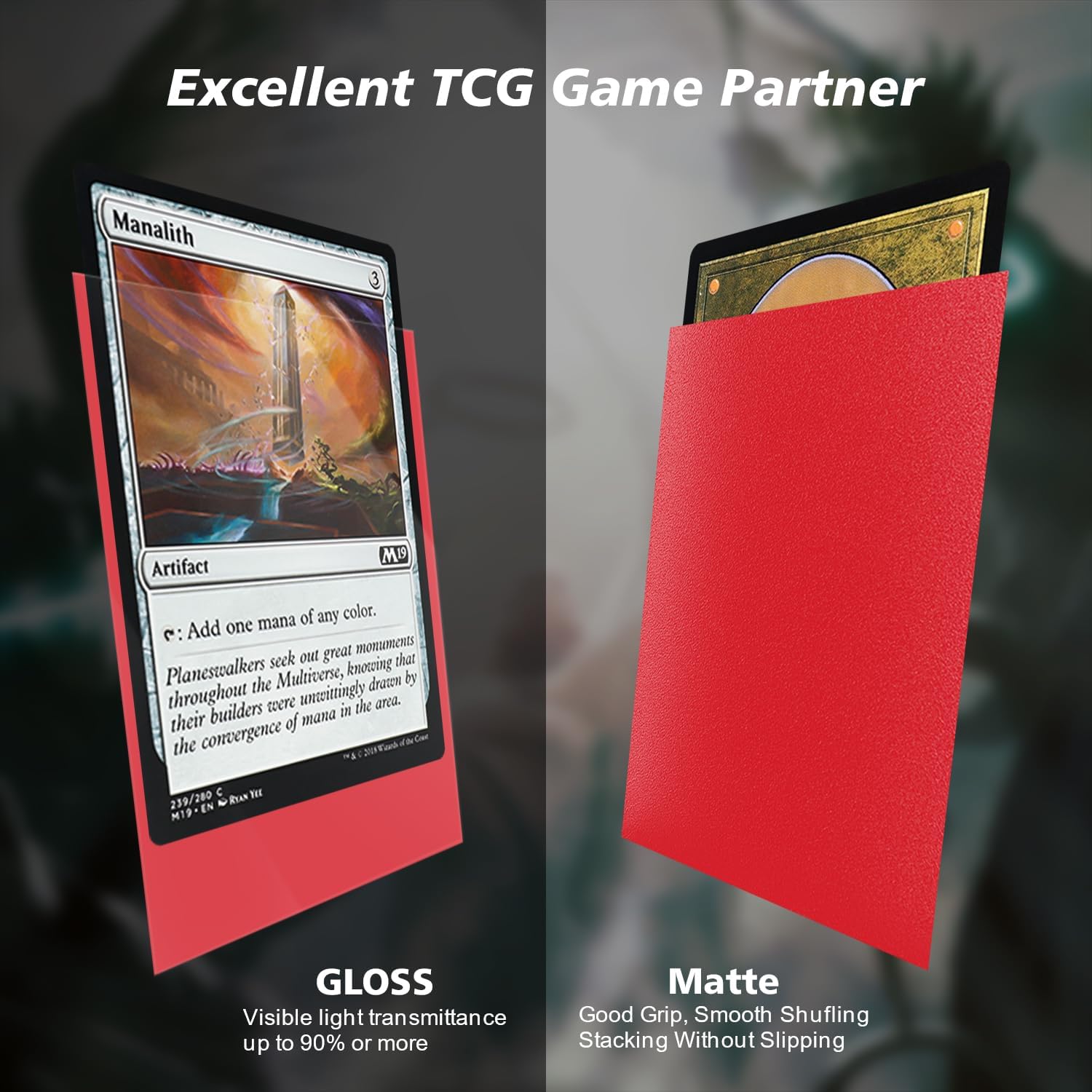 300 fundas mate Magic The Gathering para cartas protectoras, acabado rojo mate, fundas MTG barajadas perfectas, juegos estándar y tamaño de tarjeta