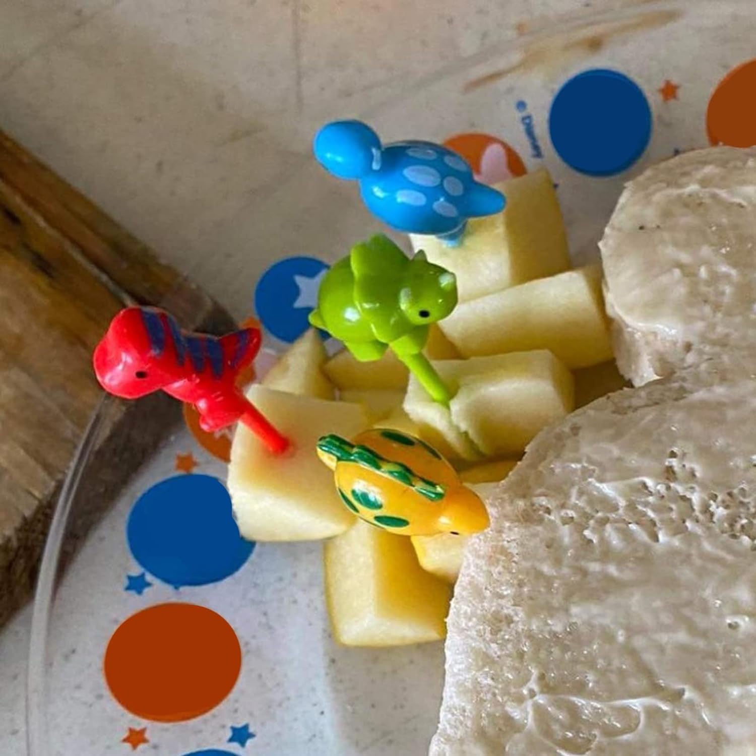 6 palillos coloridos de alimentos de animales para niños, divertidas púas Bento, lindos palillos de dientes de alimentos de frutas de dibujos