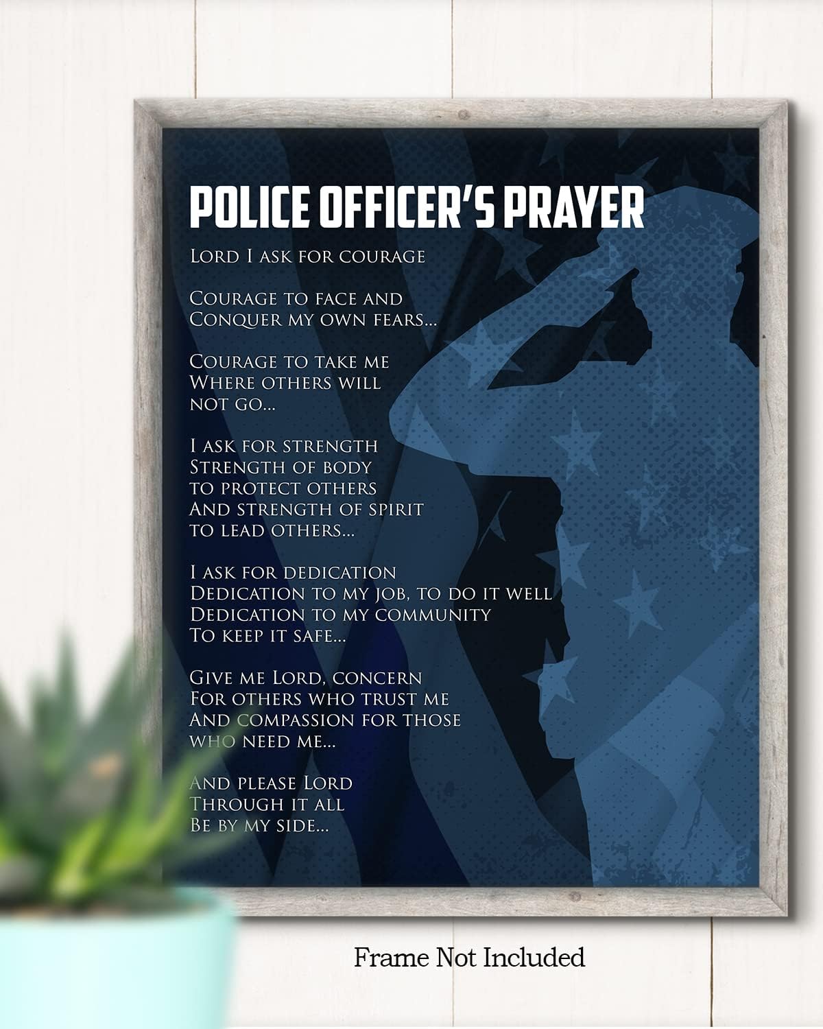 Arte de pared de oración de policía, impresiones de aplicación de la ley, regalos de oficial de policía, graduación de la academia de policía,